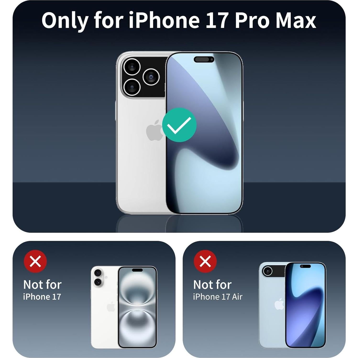 Protector de Lente de Cámara Fynorao para iPhone 17 Pro Max - 4 Piezas