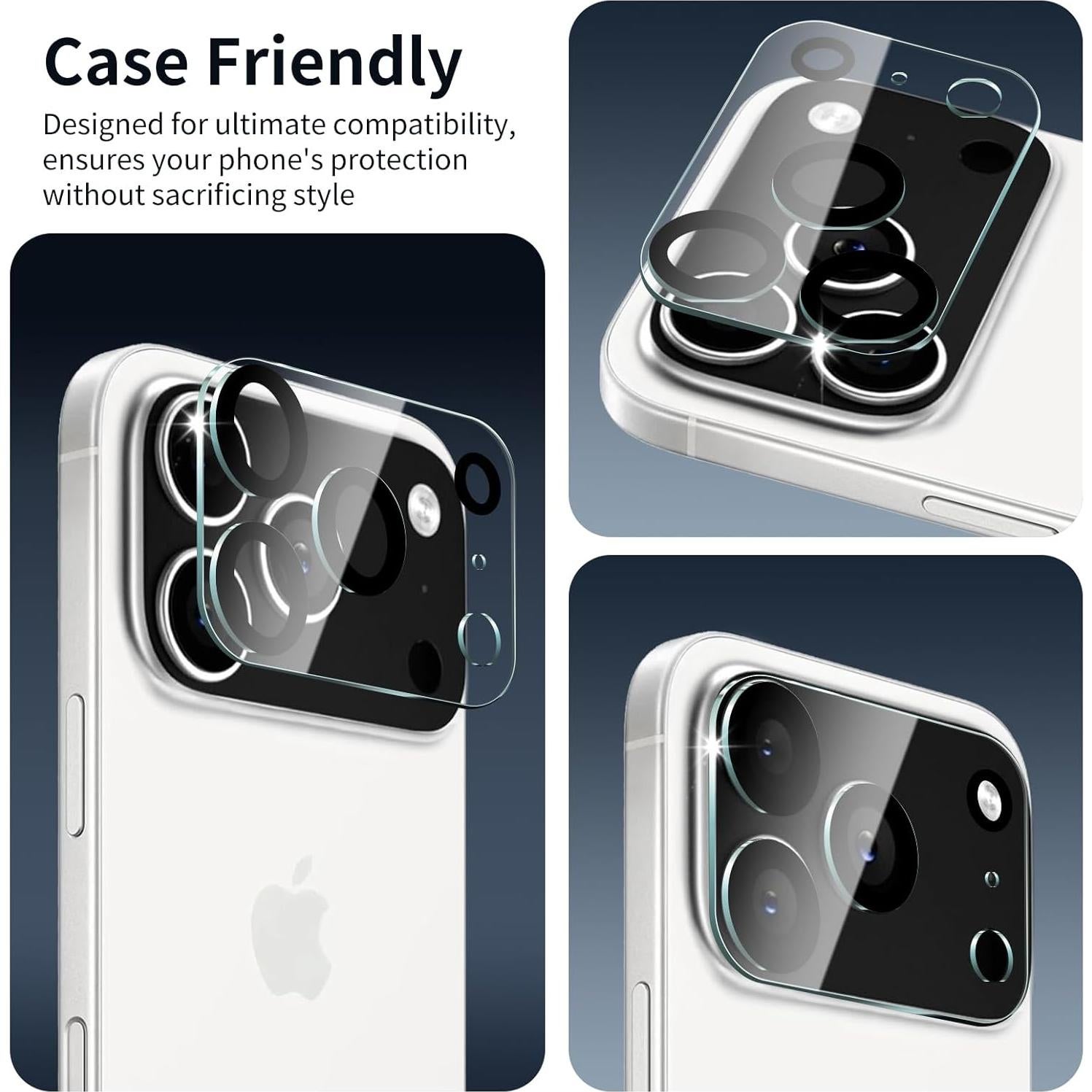 Protector de Lente de Cámara Fynorao para iPhone 17 Pro Max - 4 Piezas