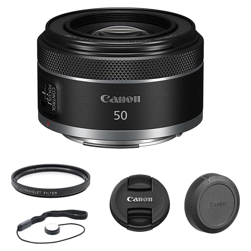 Lente Canon RF 50mm f/1.8 STM con Filtro UV y Sujetador