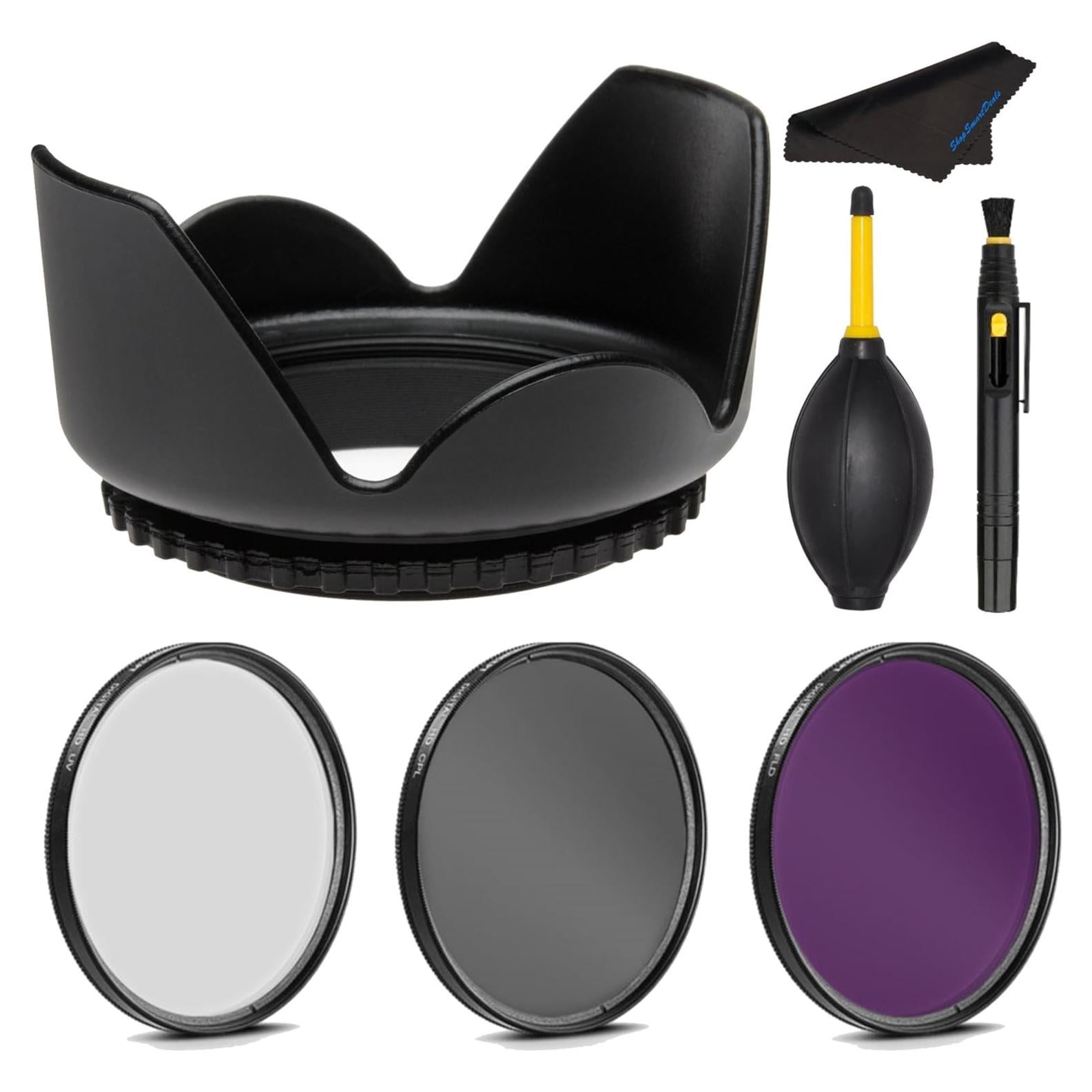 Kit de Filtros PRO 49 mm + Capucha Tulipán Ledix para Canon