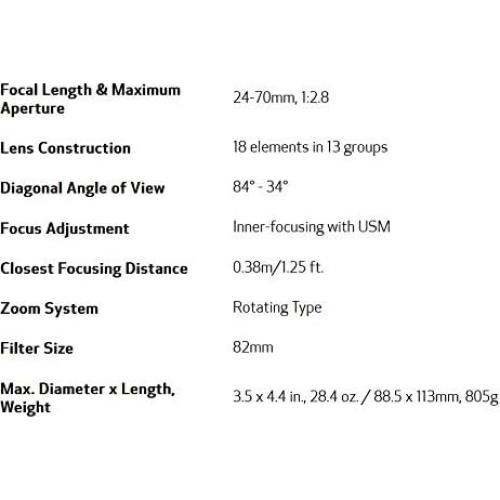Lente Canon EF 24-70mm F/2.8L II USM Renovado