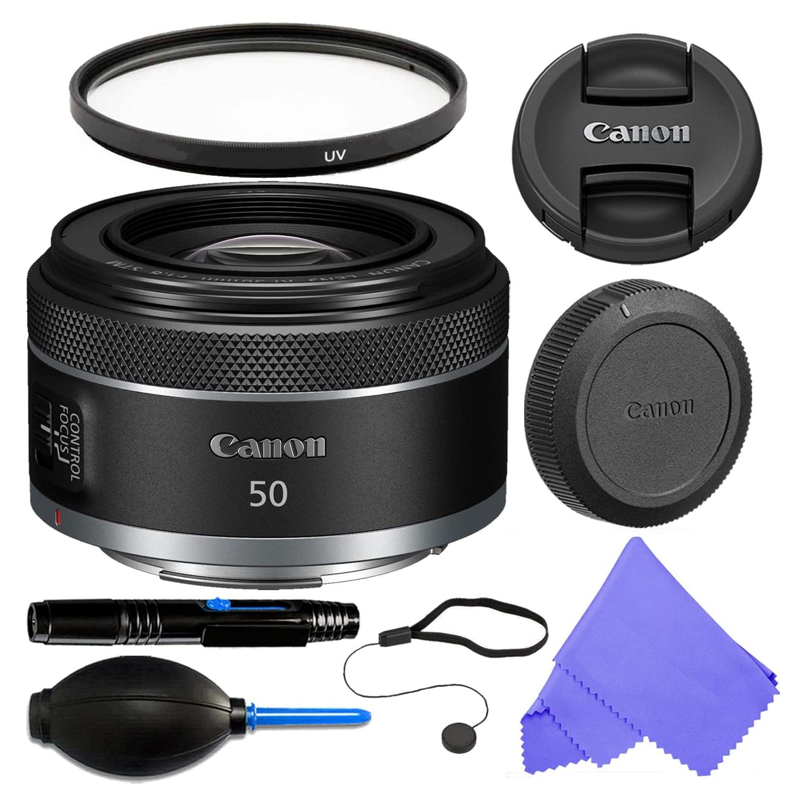 Lente Canon RF 50mm f/1.8 STM + Accesorios de Limpieza