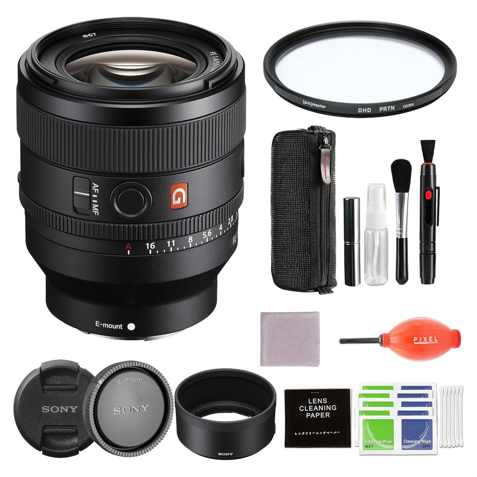 Lente Sony FE 50mm f/1.4 GM + Filtro HD 67mm + Kit de Limpieza