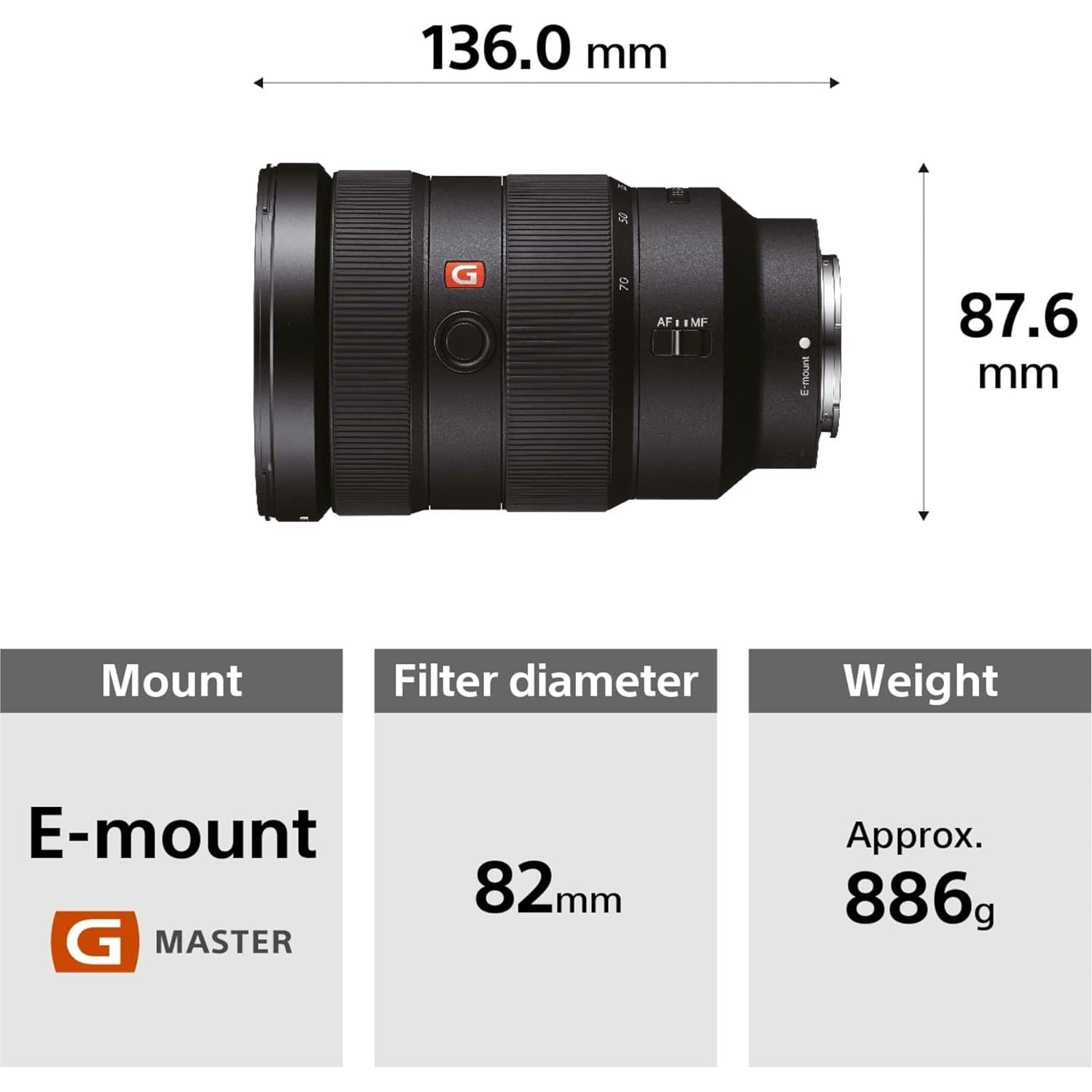 Lente Sony SEL2470GM 24-70mm f/2.8 G Master Full-Frame