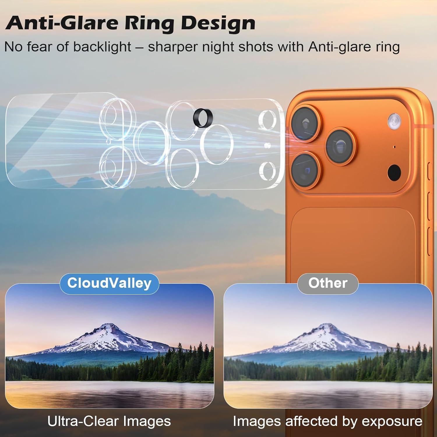 Protector de Lente de Cámara CloudValley para iPhone 17 Pro 3 Pack
