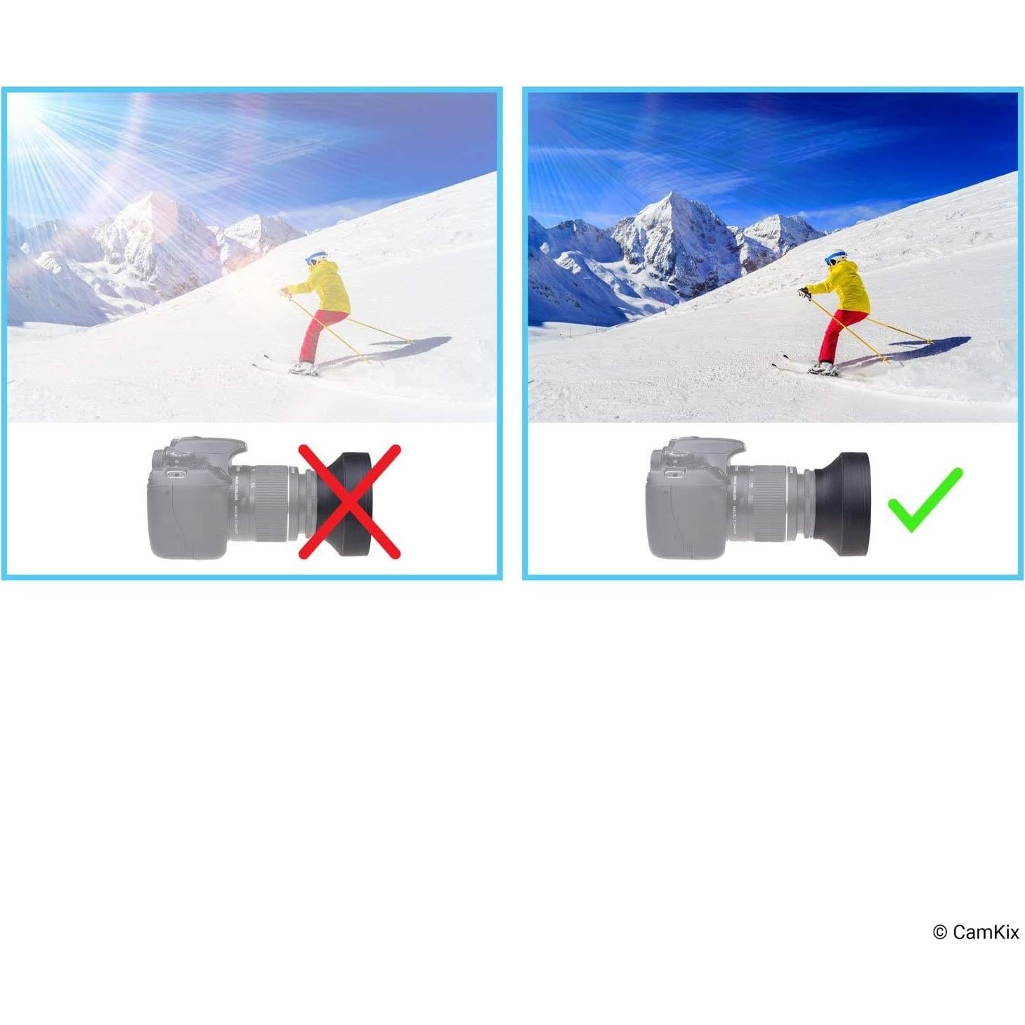 Capucha de Lente de Cámara Goma 77mm - Juego de 2 Colapsable