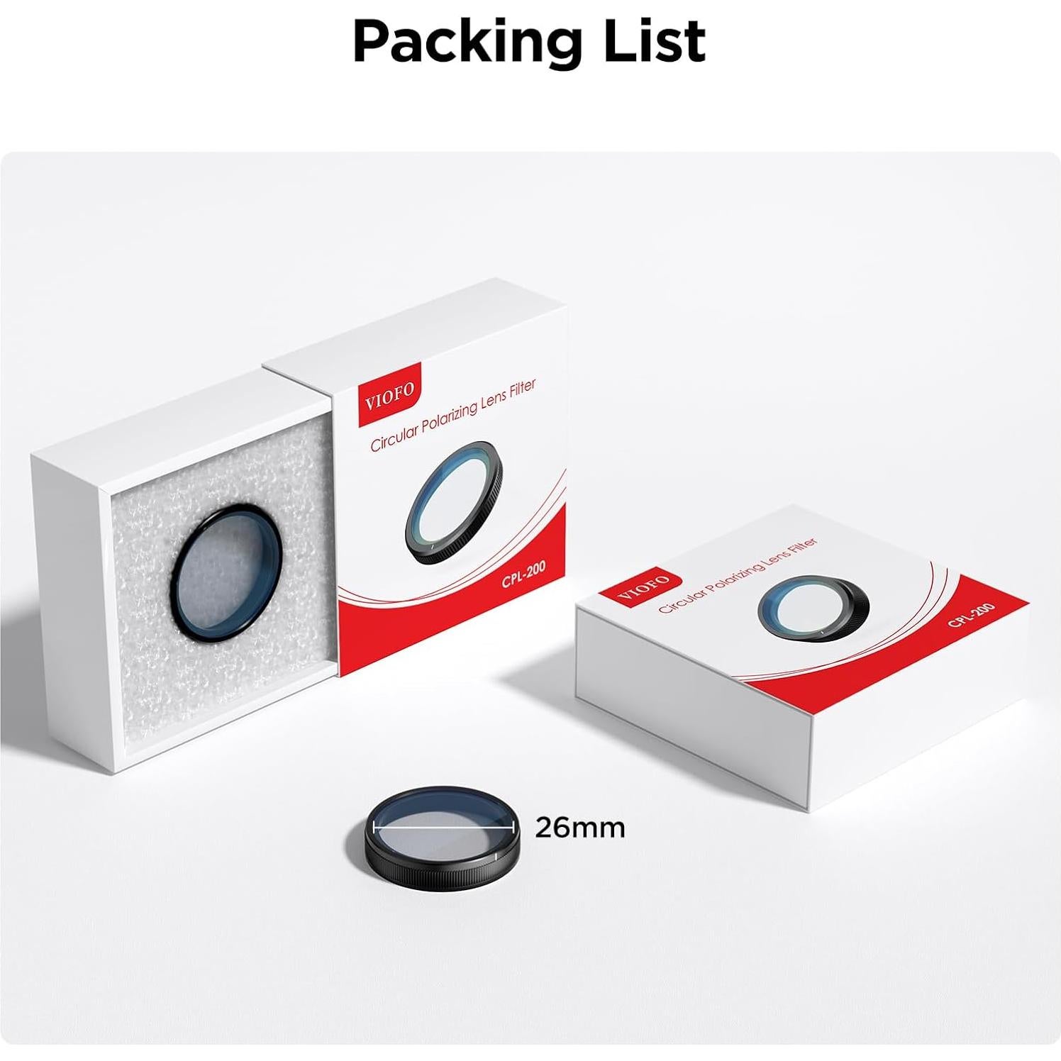 Filtro CPL VIOFO Polarizador Circular para Dash Cam A229 A329S