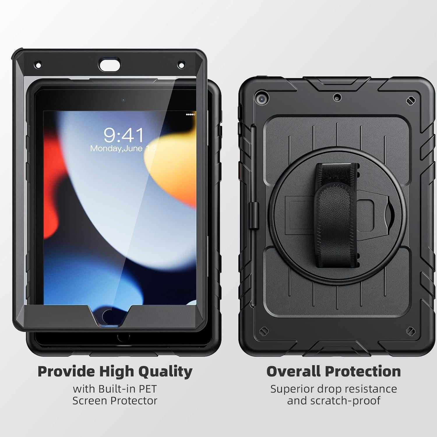 Funda para iPad 10.2" Stweap con Soporte y Correa Negra