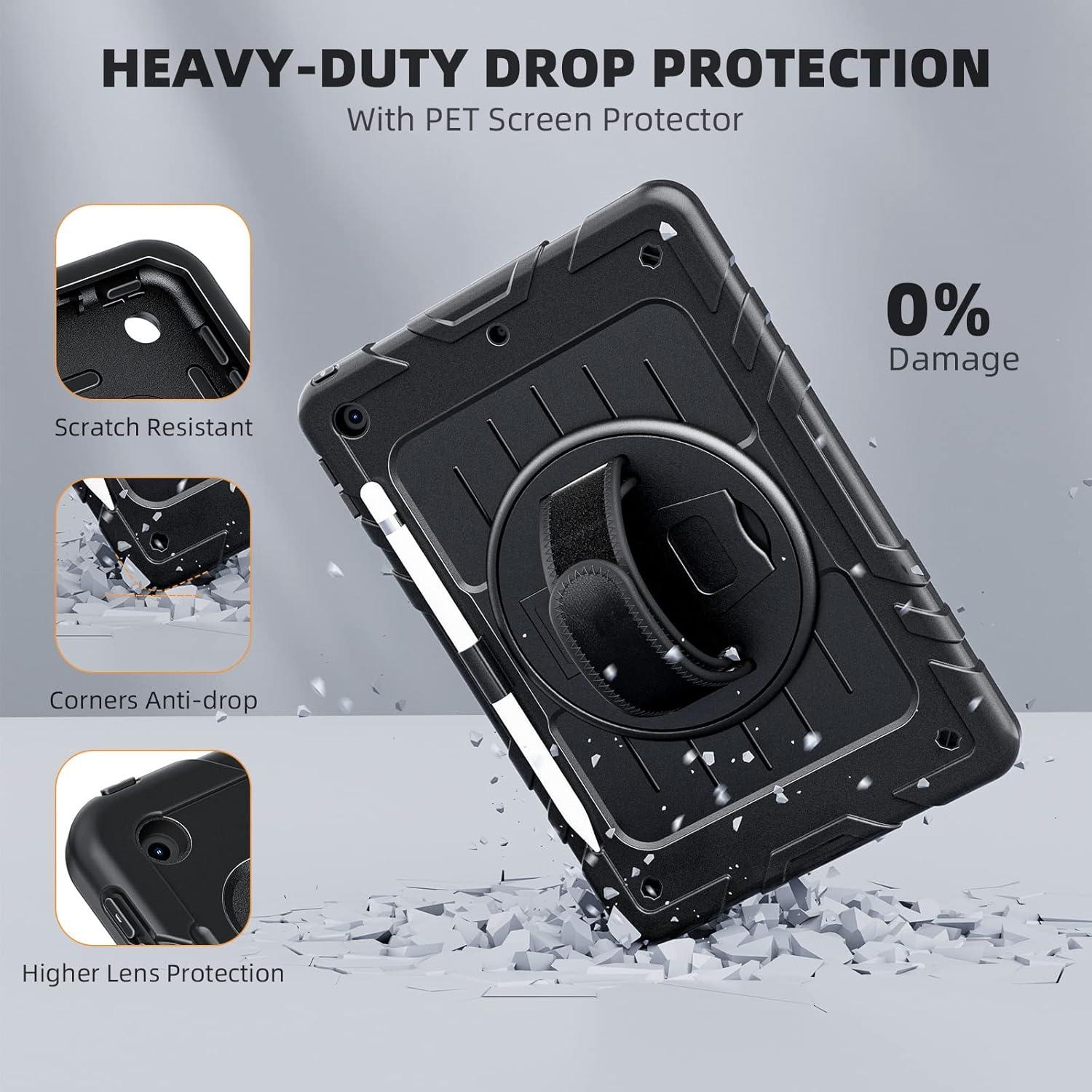 Funda para iPad 10.2" Stweap con Soporte y Correa Negra