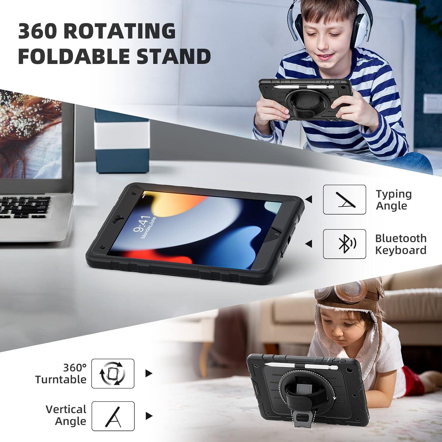 Funda para iPad 10.2" Stweap con Soporte y Correa Negra