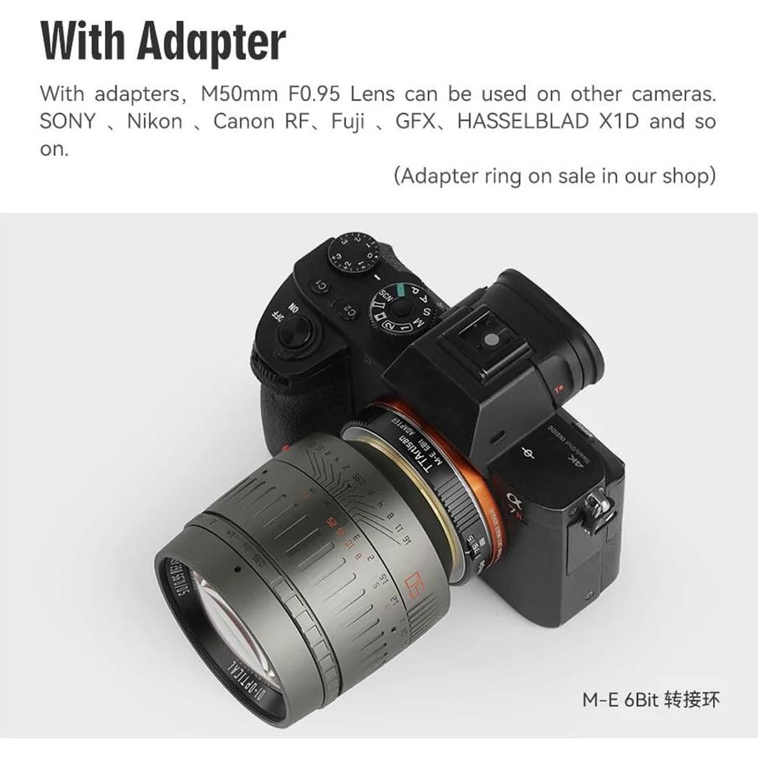 Lente TTArtisan 50mm f/0.95 para Leica M - Titanio