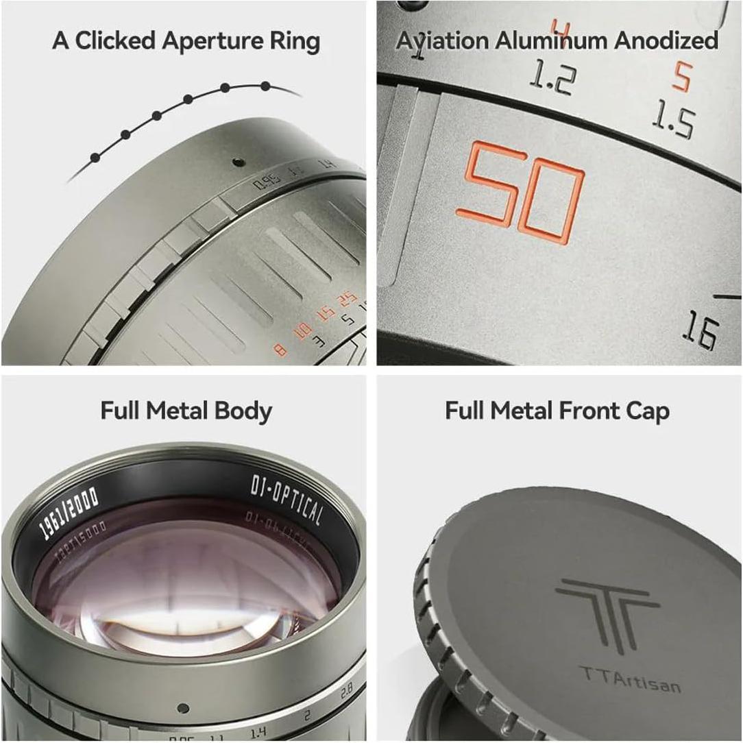 Lente TTArtisan 50mm f/0.95 para Leica M - Titanio