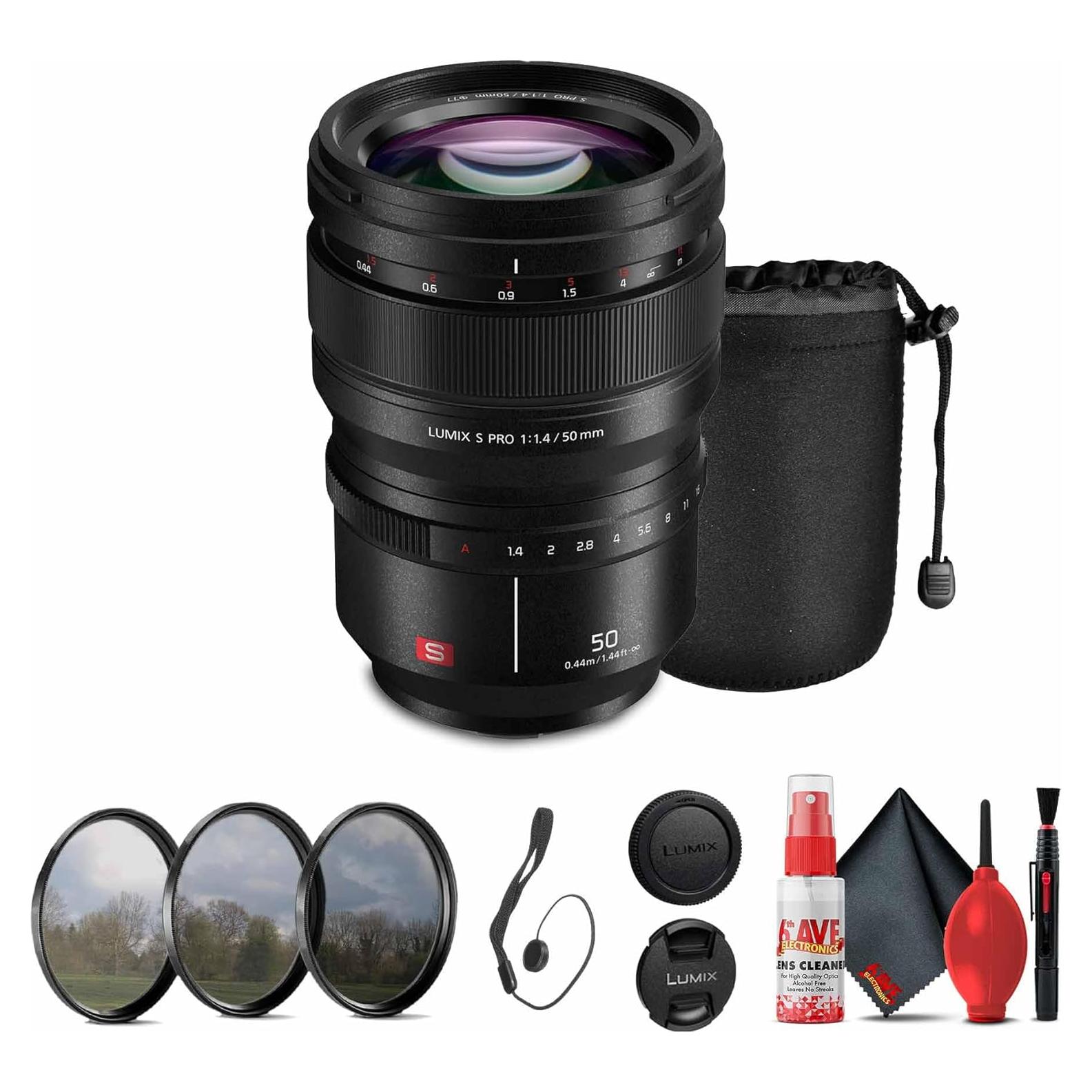 Lente Panasonic Lumix S PRO 50mm f/1.4 + Kit de Filtros