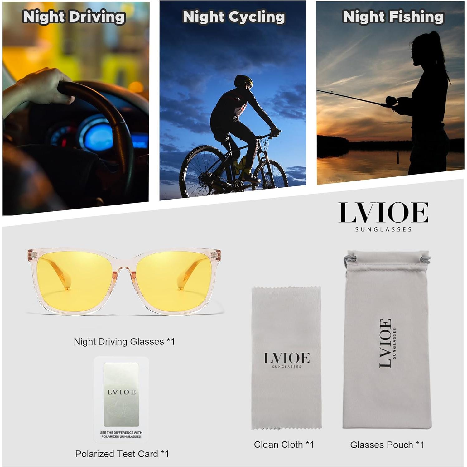 Gafas de Conducción Nocturna LVIOE Polarizadas UV400 Unisex