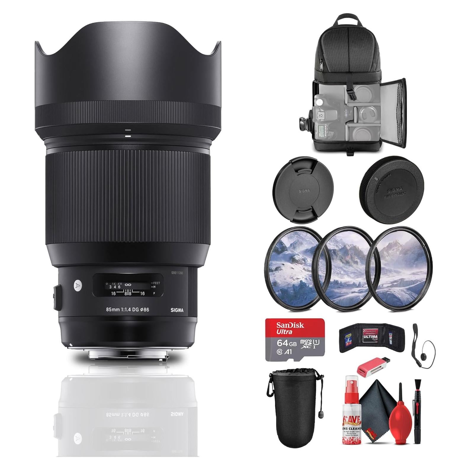 Lente Sigma 85mm f/1.4 DG HSM Art para Nikon F + Accesorios