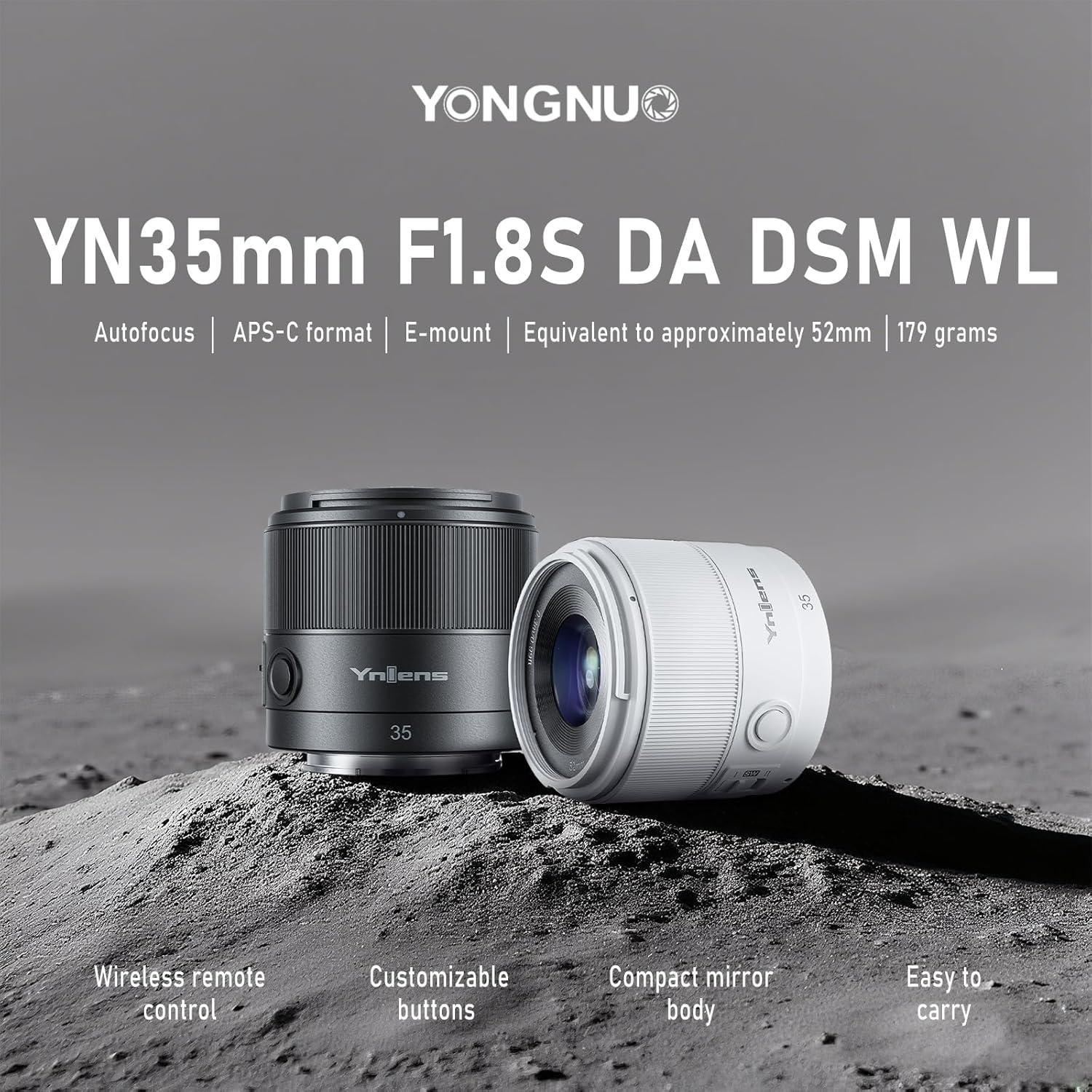 Lente Yongnuo 35mm f/1.8 Montura E para Sony - Compacta y Ligera