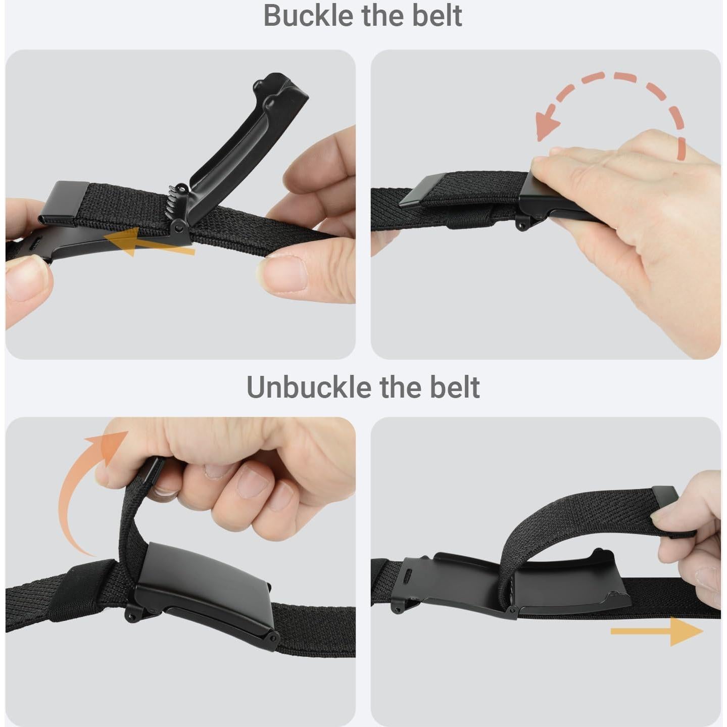 Cinturón elástico para hombres talla grande 68.6-76.2 cm negro