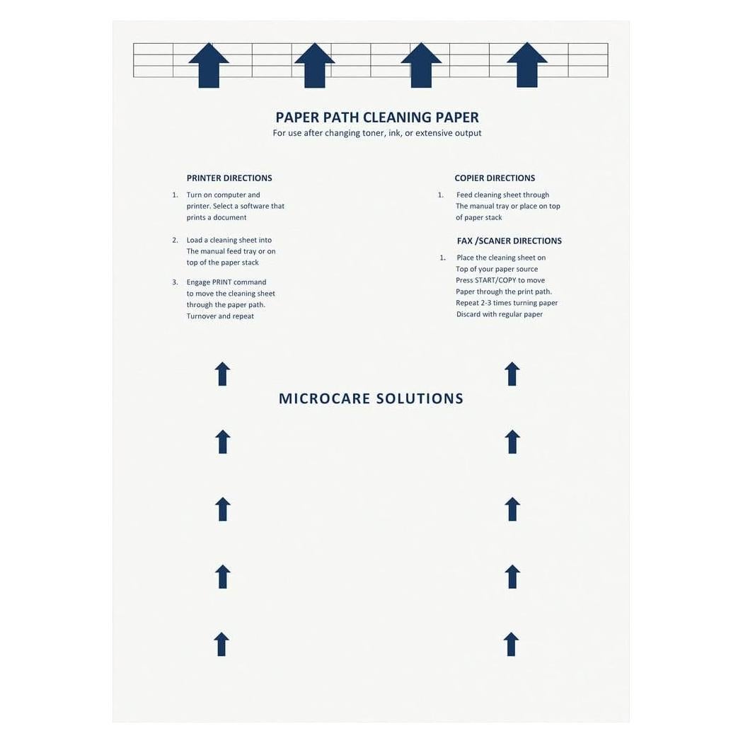 Laser & Inkjet Printer Cleaning Sheet (8.5 x 11) 10 Sheets