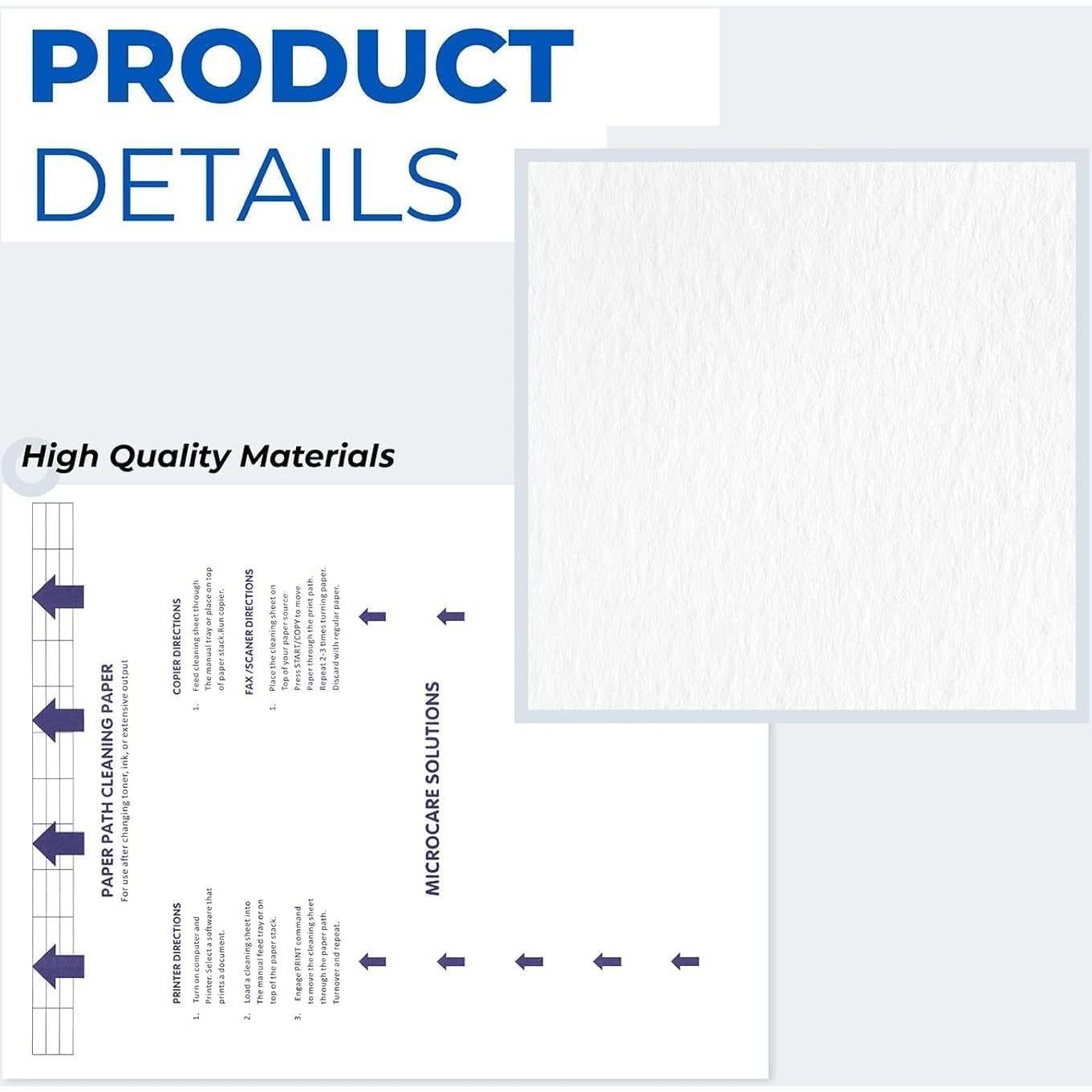 Laser & Inkjet Printer Cleaning Sheet (8.5 x 11) 10 Sheets