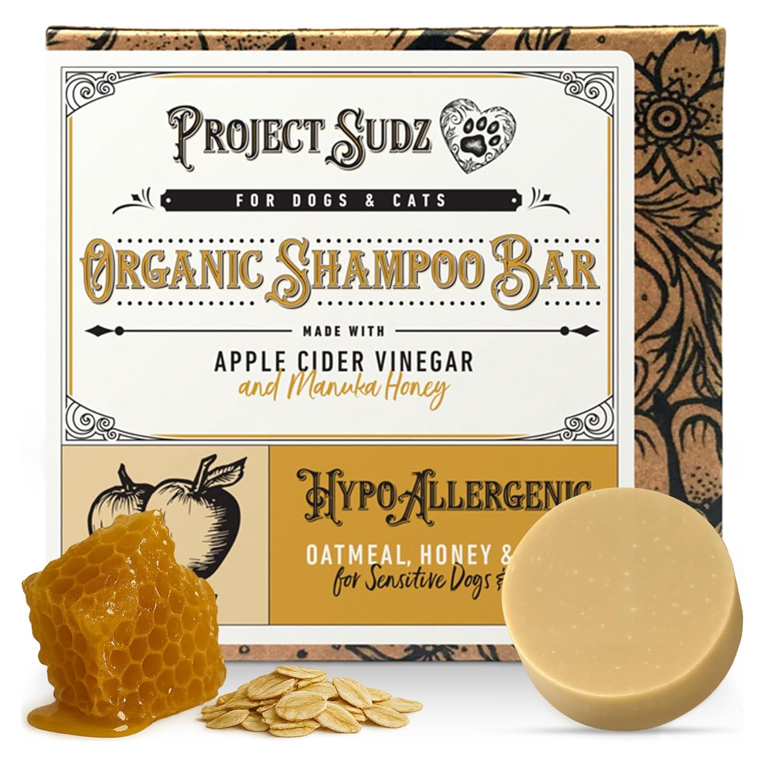 Champú Sólido Hipoalergénico Project Sudz para Perros y Gatos - Avena y Miel