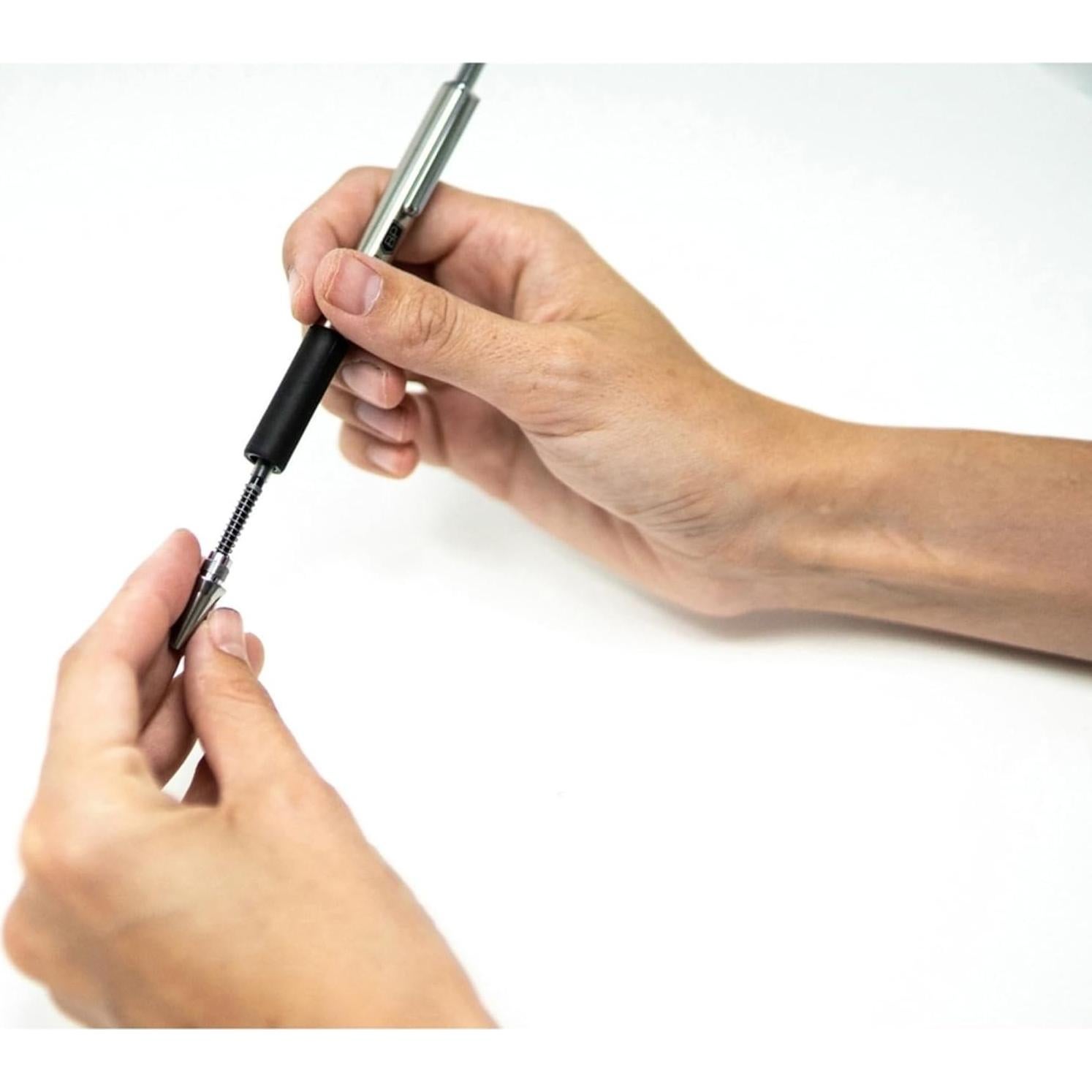 Bolígrafo Retráctil Zebra Pen F-402, Acero Inoxidable, 0.7mm