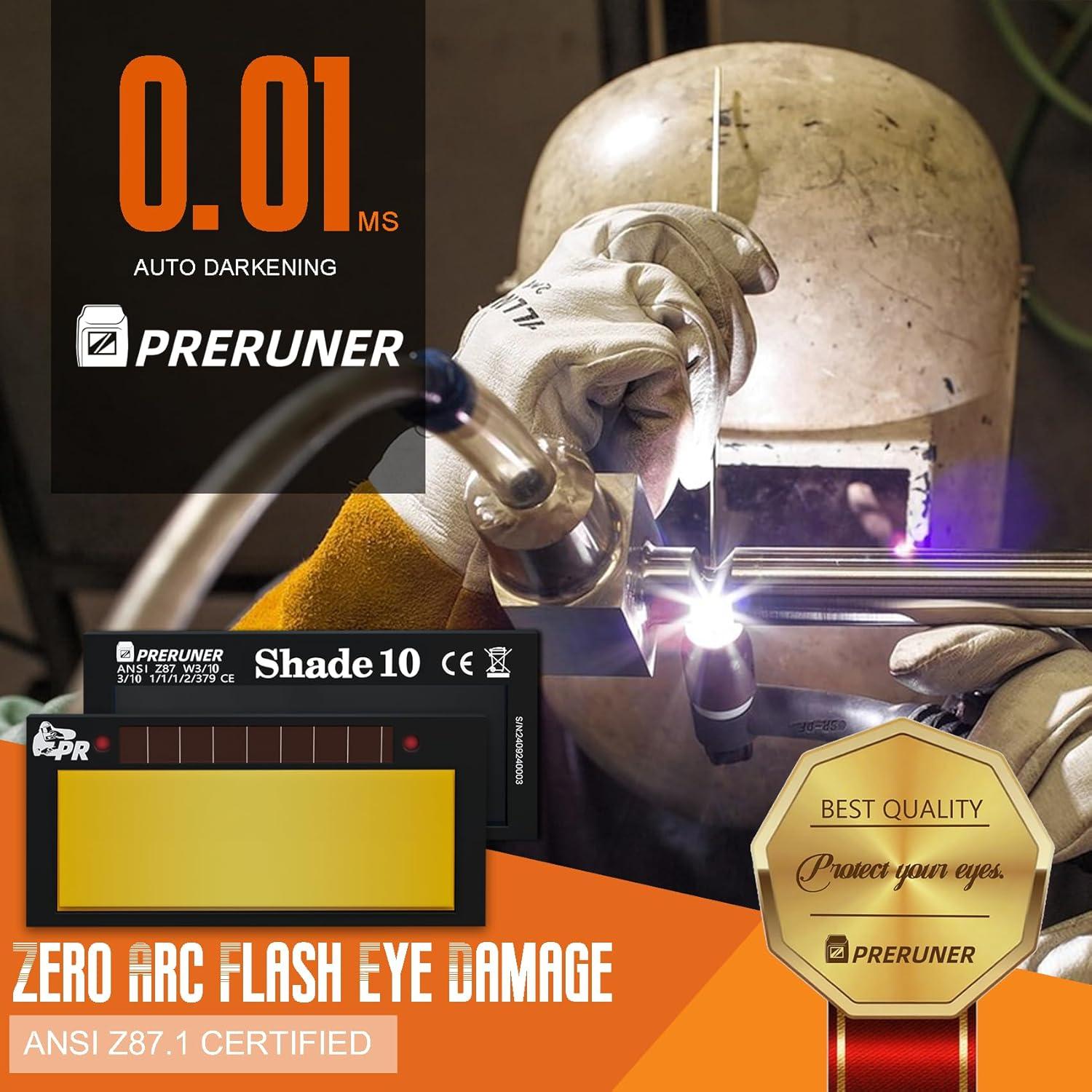 Lente de Soldadura Automático Preruner TC108 10 Dorado 5.08x10.8cm