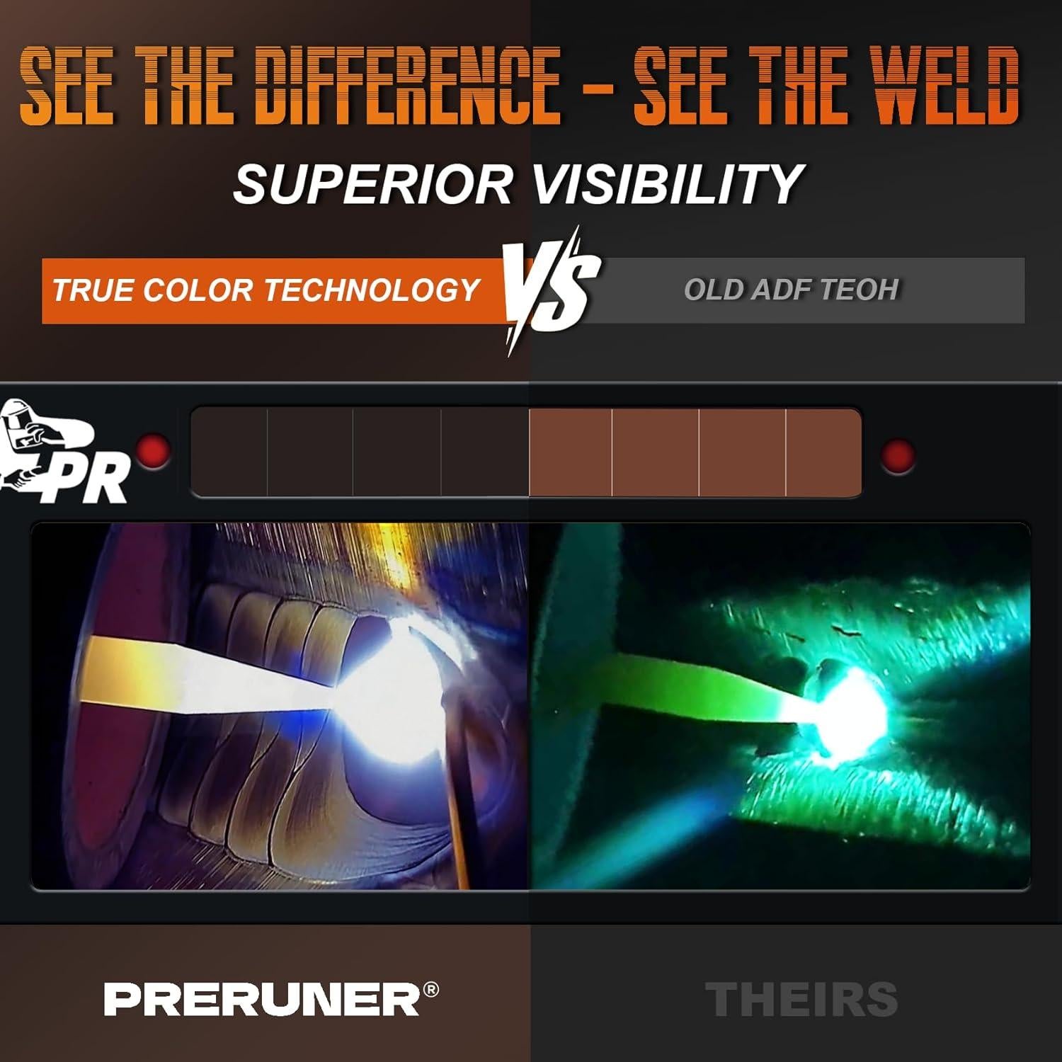 Lente de Soldadura Automático Preruner TC108 10 Dorado 5.08x10.8cm