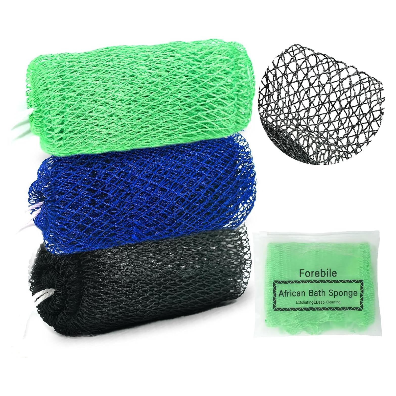 Esponja de Red Africana Exfoliante 3 Piezas Forebile