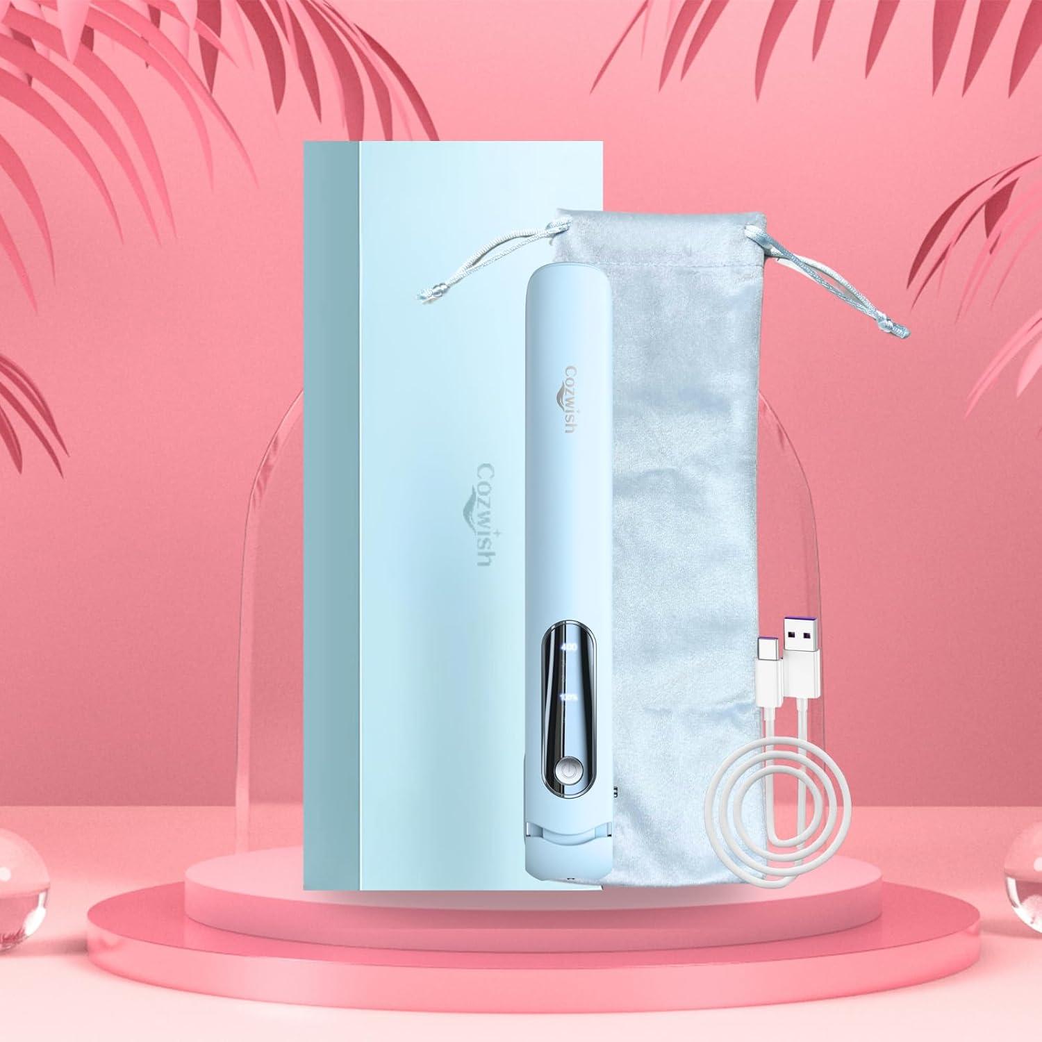 Plancha y Rizador Inalámbrico Cozwish 2 en 1 Azul