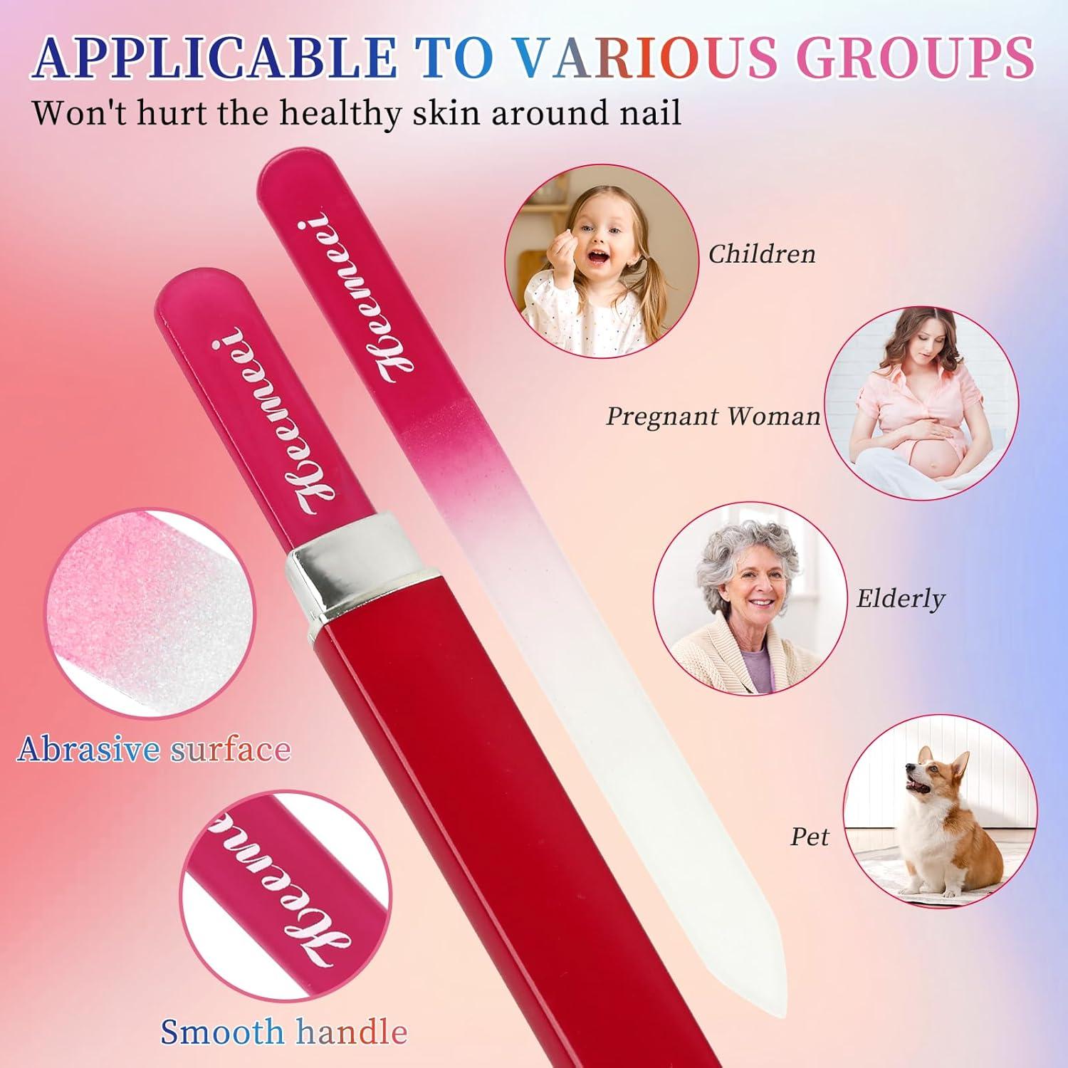 Set de 4 limas de vidrio Heemeei con estuche 180/320 grano