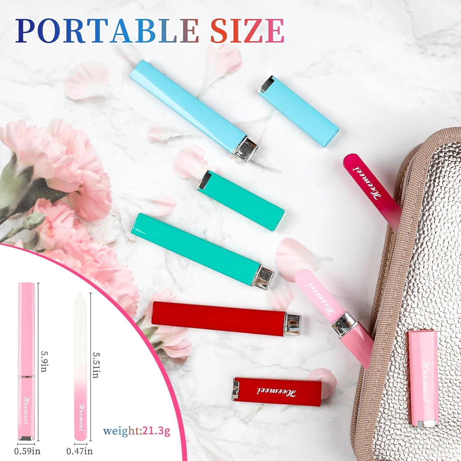 Set de 4 limas de vidrio Heemeei con estuche 180/320 grano