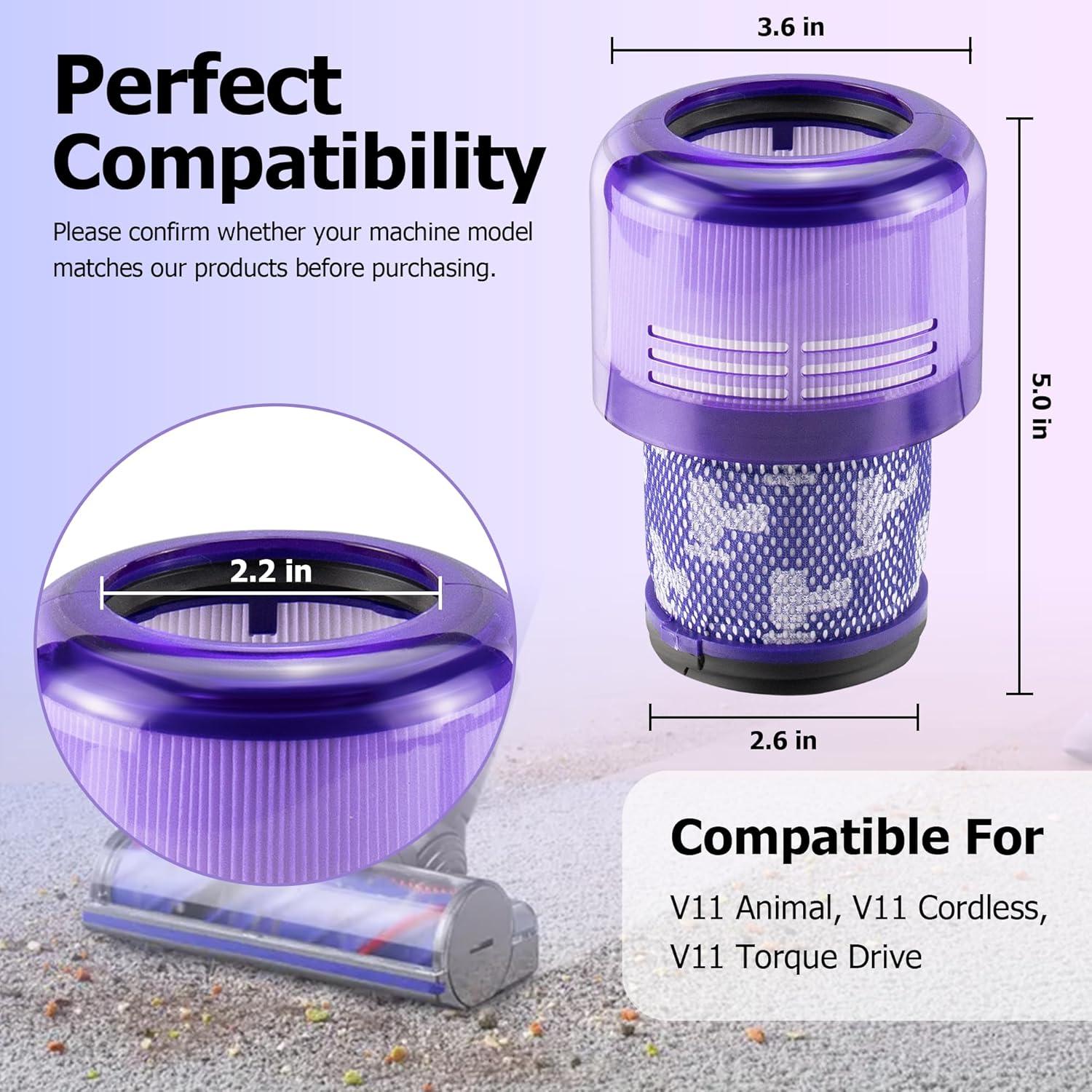 Improvedhand Filter Replacement for Dyson V11 Animal, V11 Torque Drive Detect Cordless Vacuum, Replace Part # 970013-02 (2 Pack)
