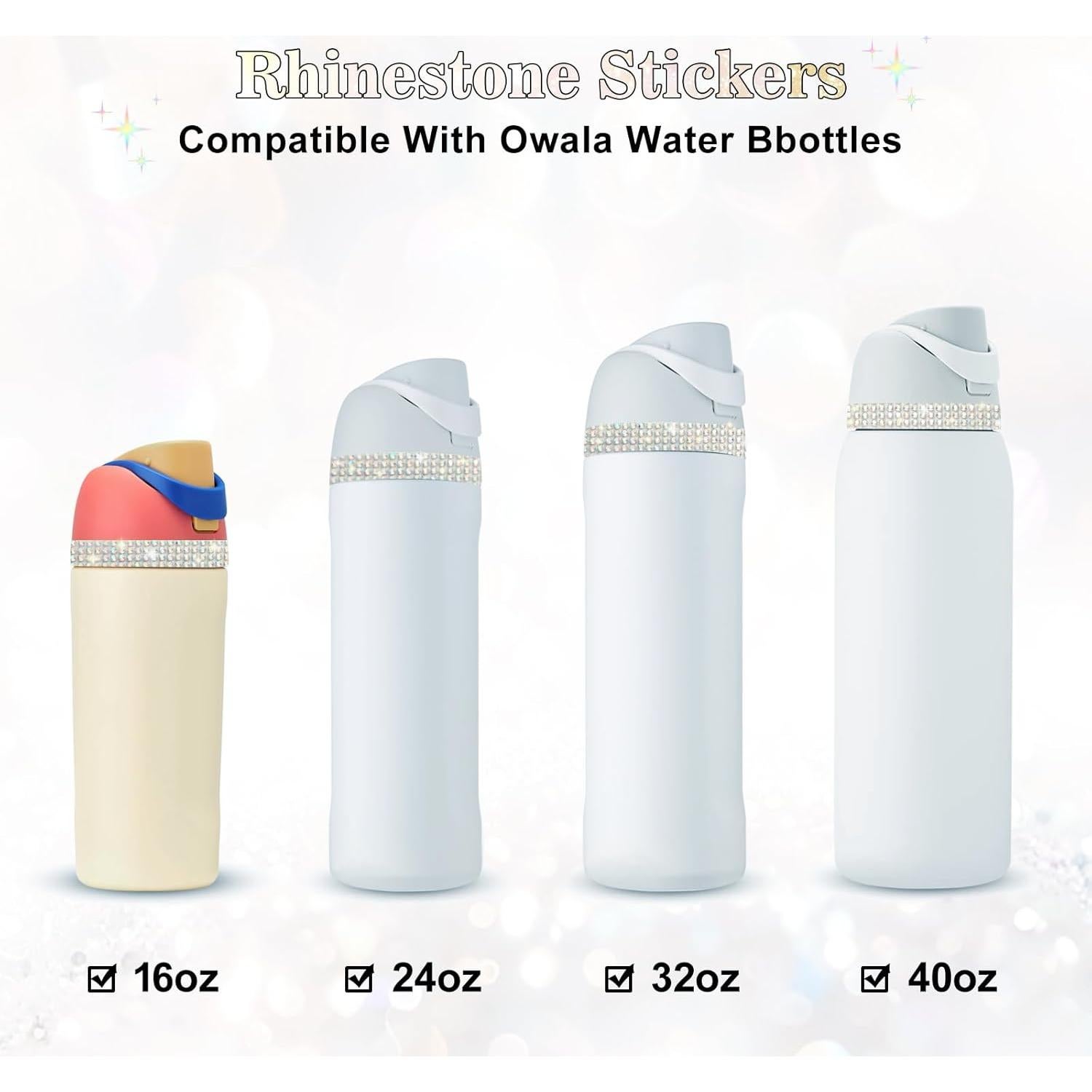 Encantos Decorativos XZESH para Botellas Owala 16-40oz Brillantes