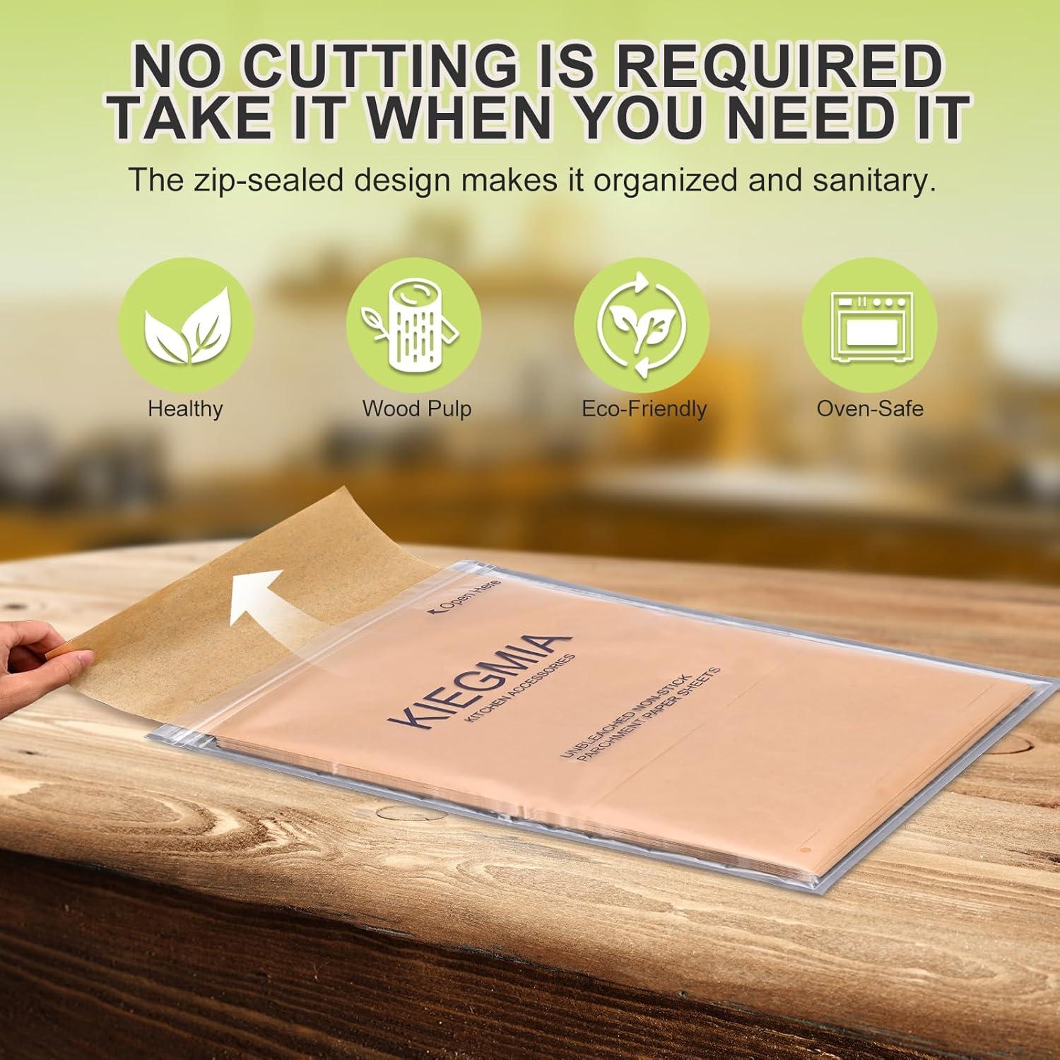 120 Hojas de Papel Pergamino KIEGMIA 22.86 x 33.02 cm Antiadherente