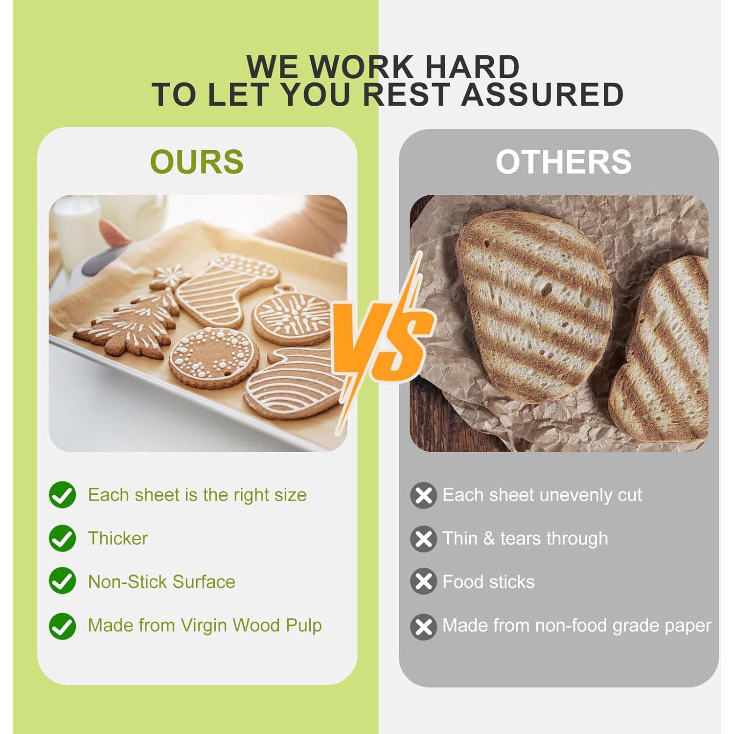 120 Hojas de Papel Pergamino KIEGMIA 22.86 x 33.02 cm Antiadherente