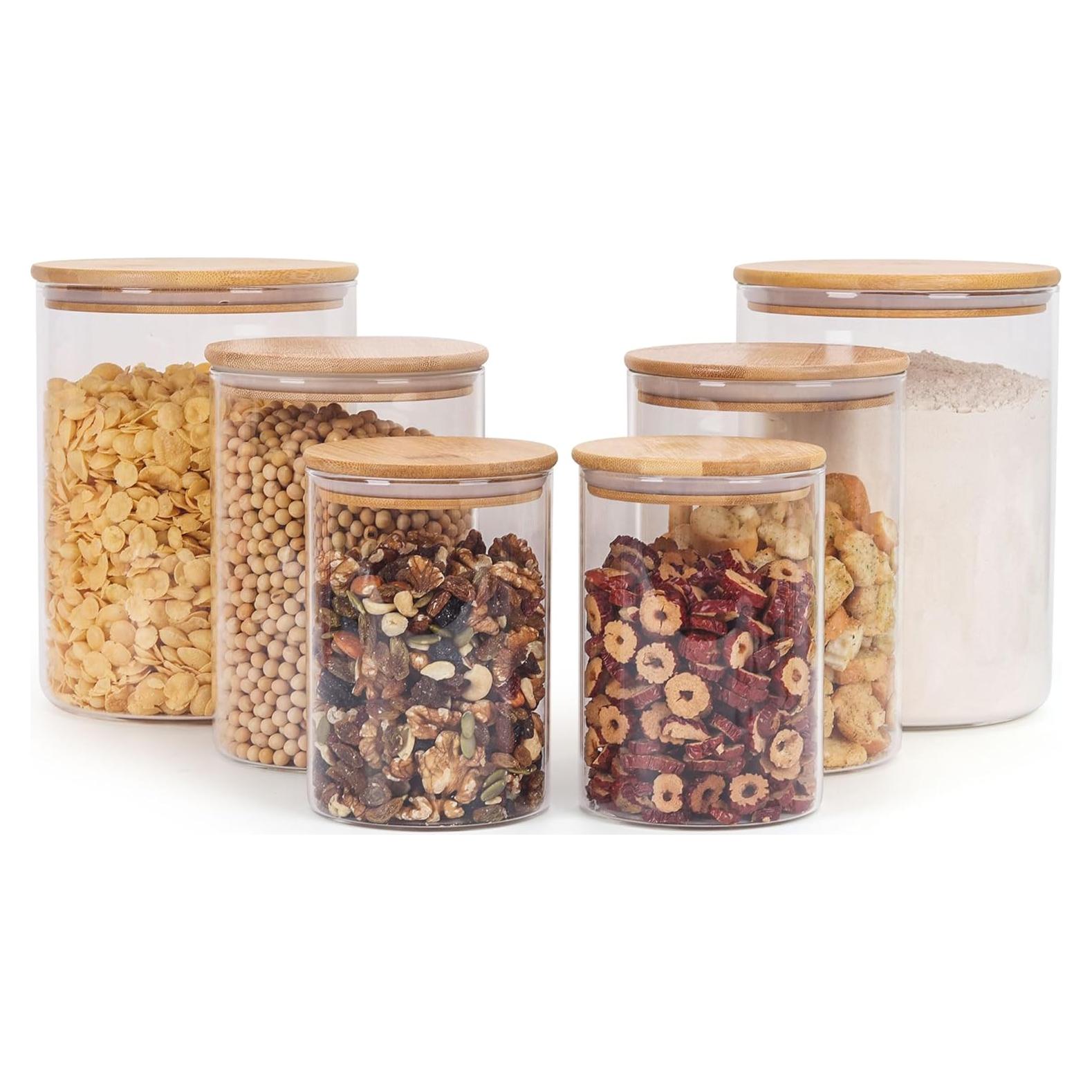 Tarros de Almacenamiento de Vidrio Wnaraa 6 Piezas 27-100oz