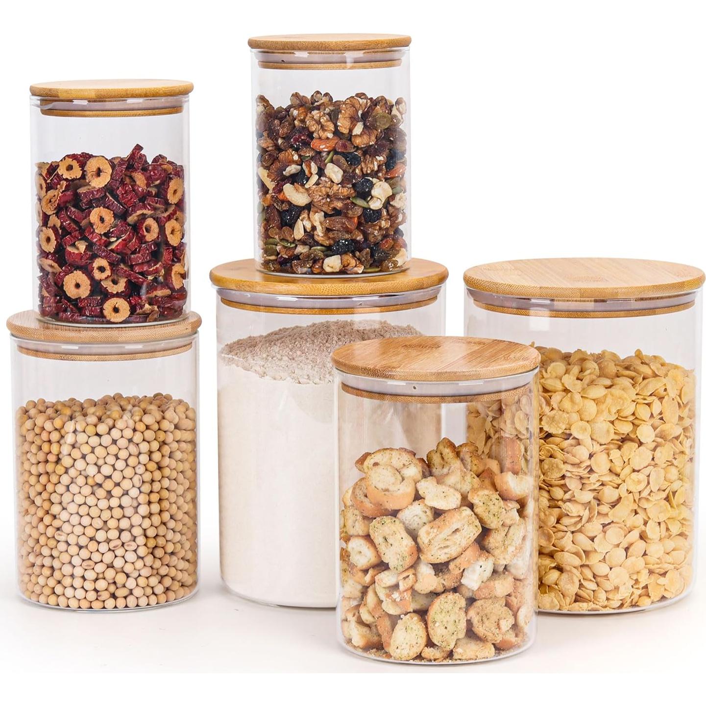 Tarros de Almacenamiento de Vidrio Wnaraa 6 Piezas 27-100oz