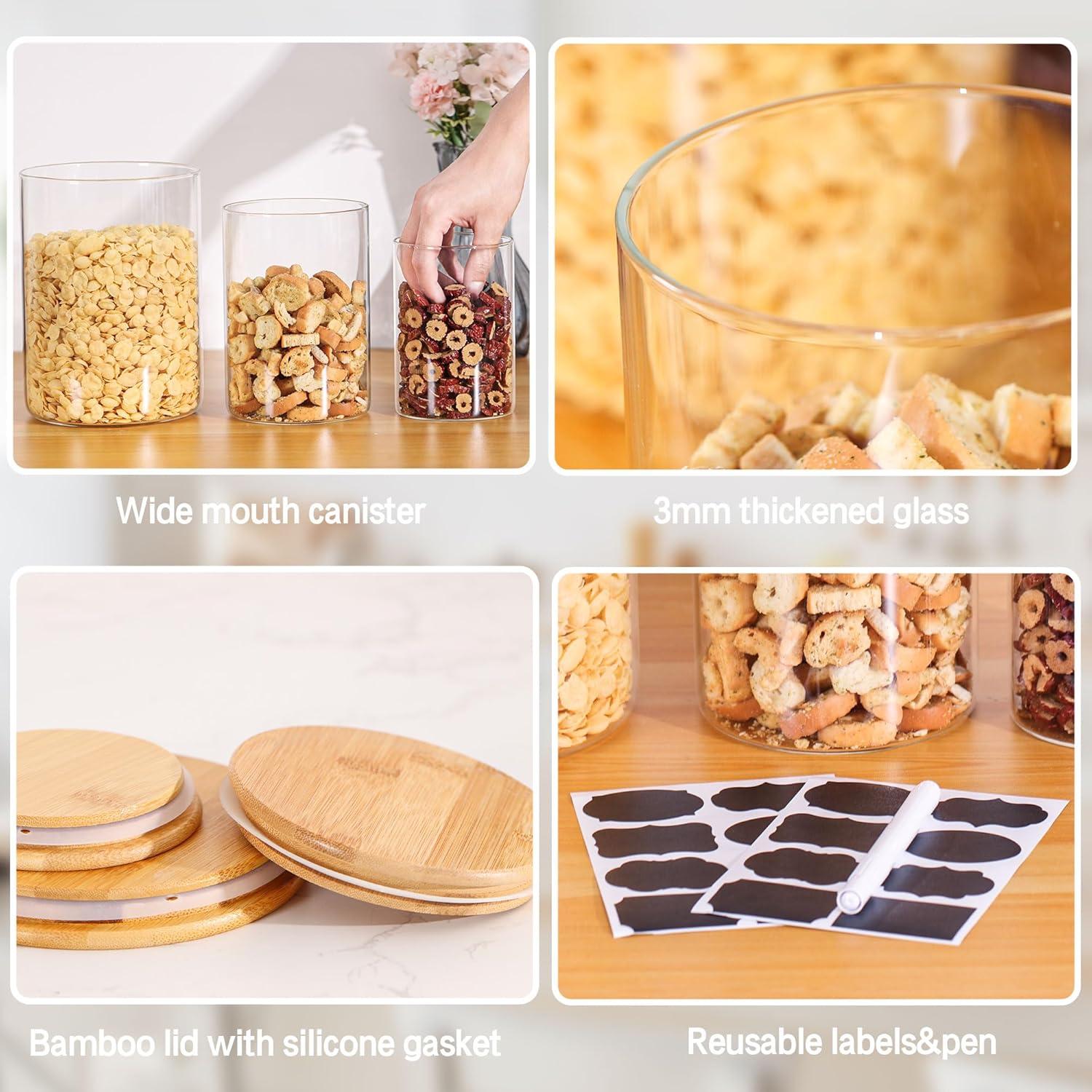 Tarros de Almacenamiento de Vidrio Wnaraa 6 Piezas 27-100oz