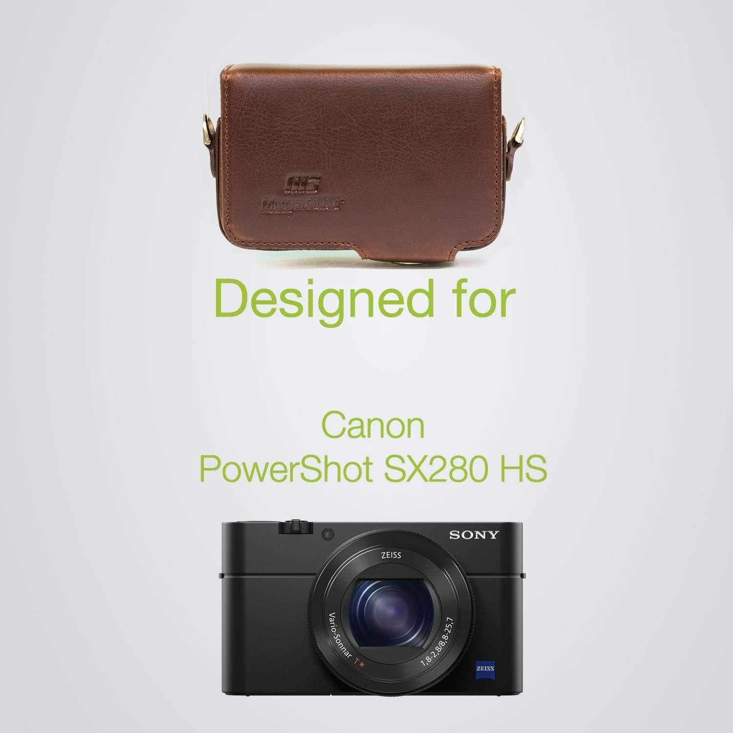 Funda de Cuero PU MegaGear para Canon PowerShot SX280 HS - Marrón