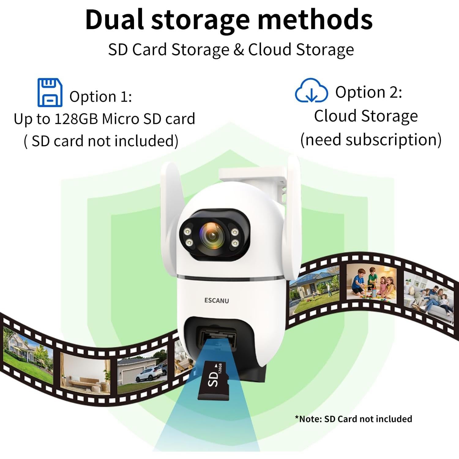 Cámara de Seguridad Inalámbrica ESCANU QG8 2K Solar 360°