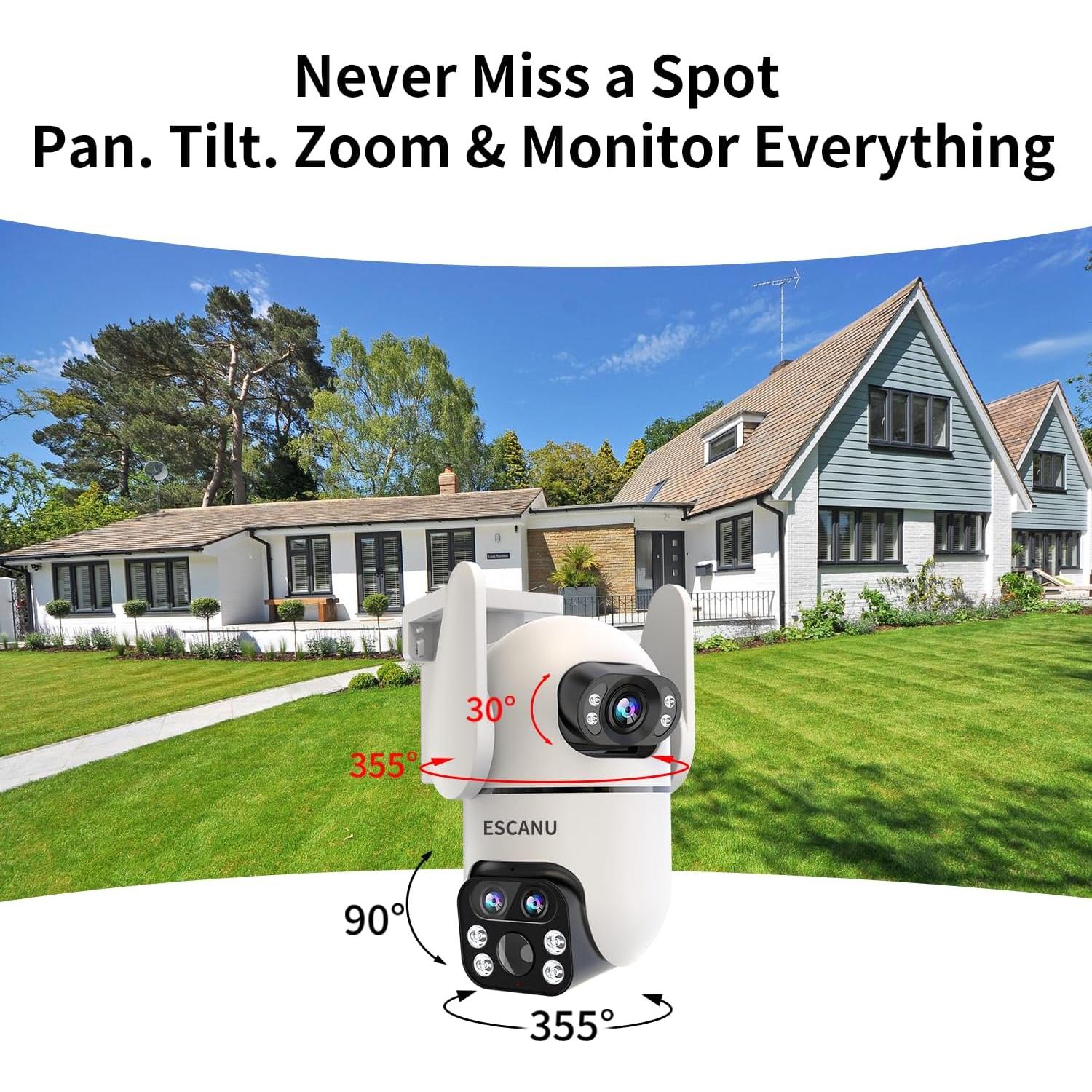 Cámara de Seguridad Inalámbrica ESCANU QG8 2K Solar 360°