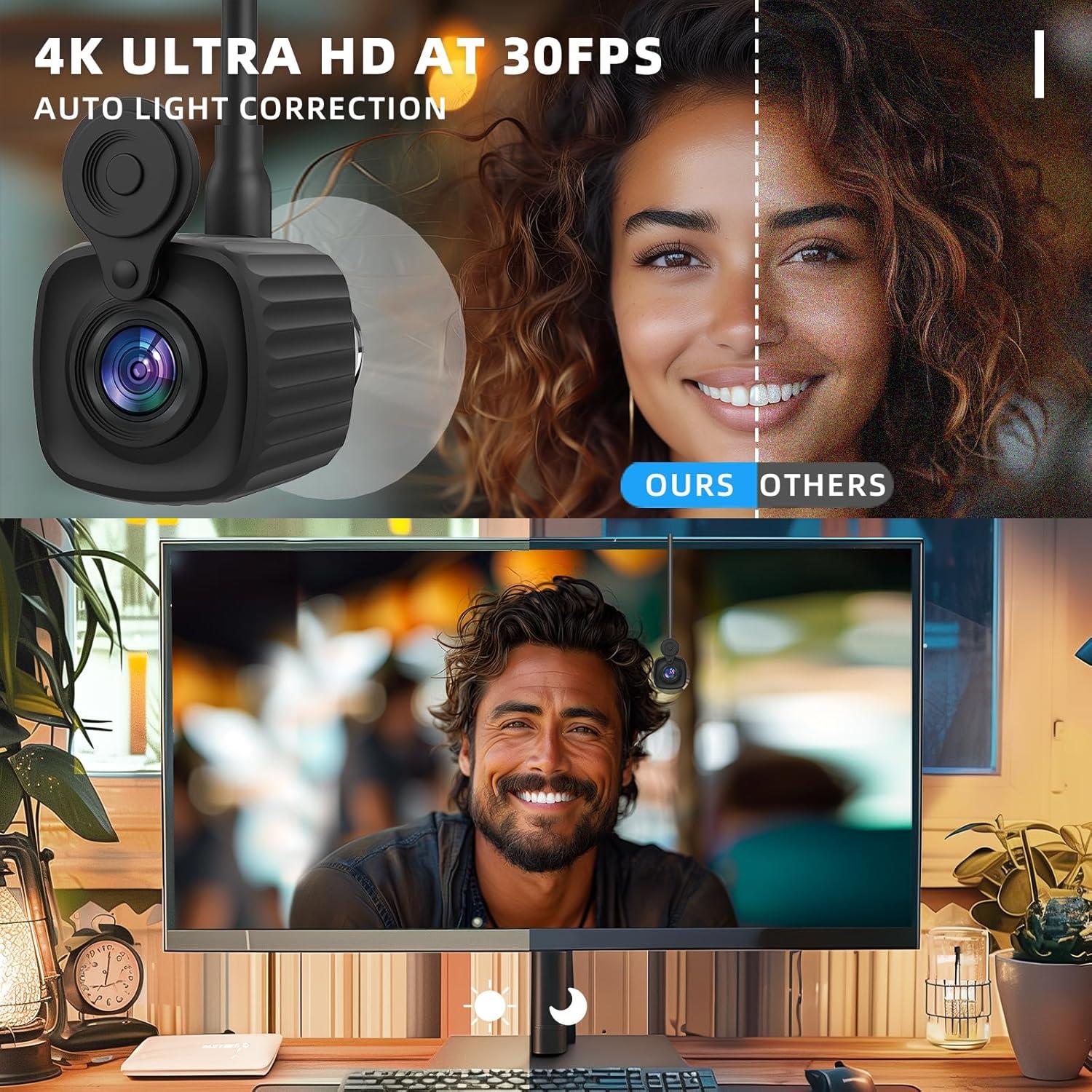 Cámara Web 4K PEATOP XP-E1014K con Micrófono y USB