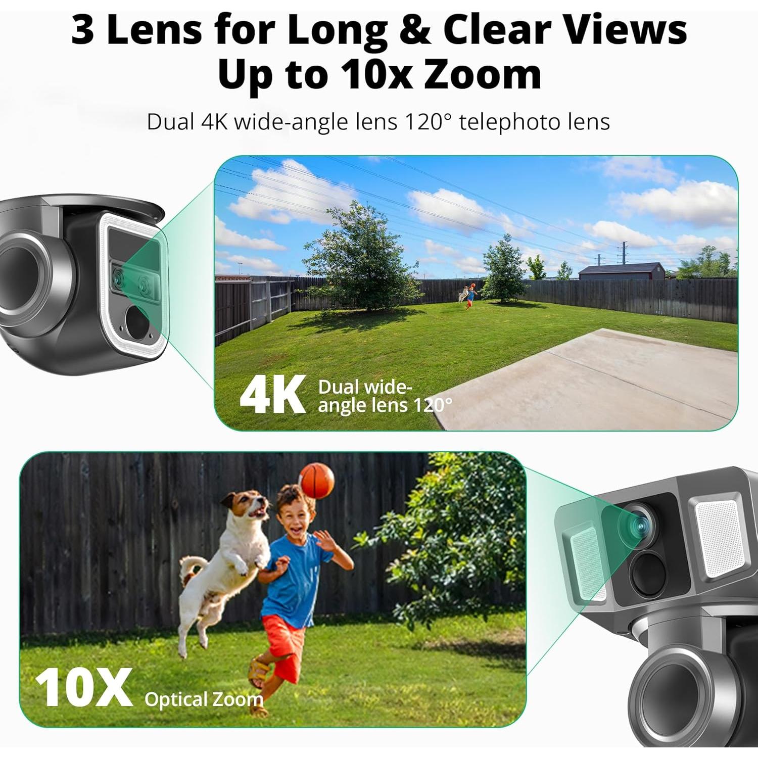 Cámara de Seguridad Solar 4G LTE Dragon Touch 4K 10x Zoom