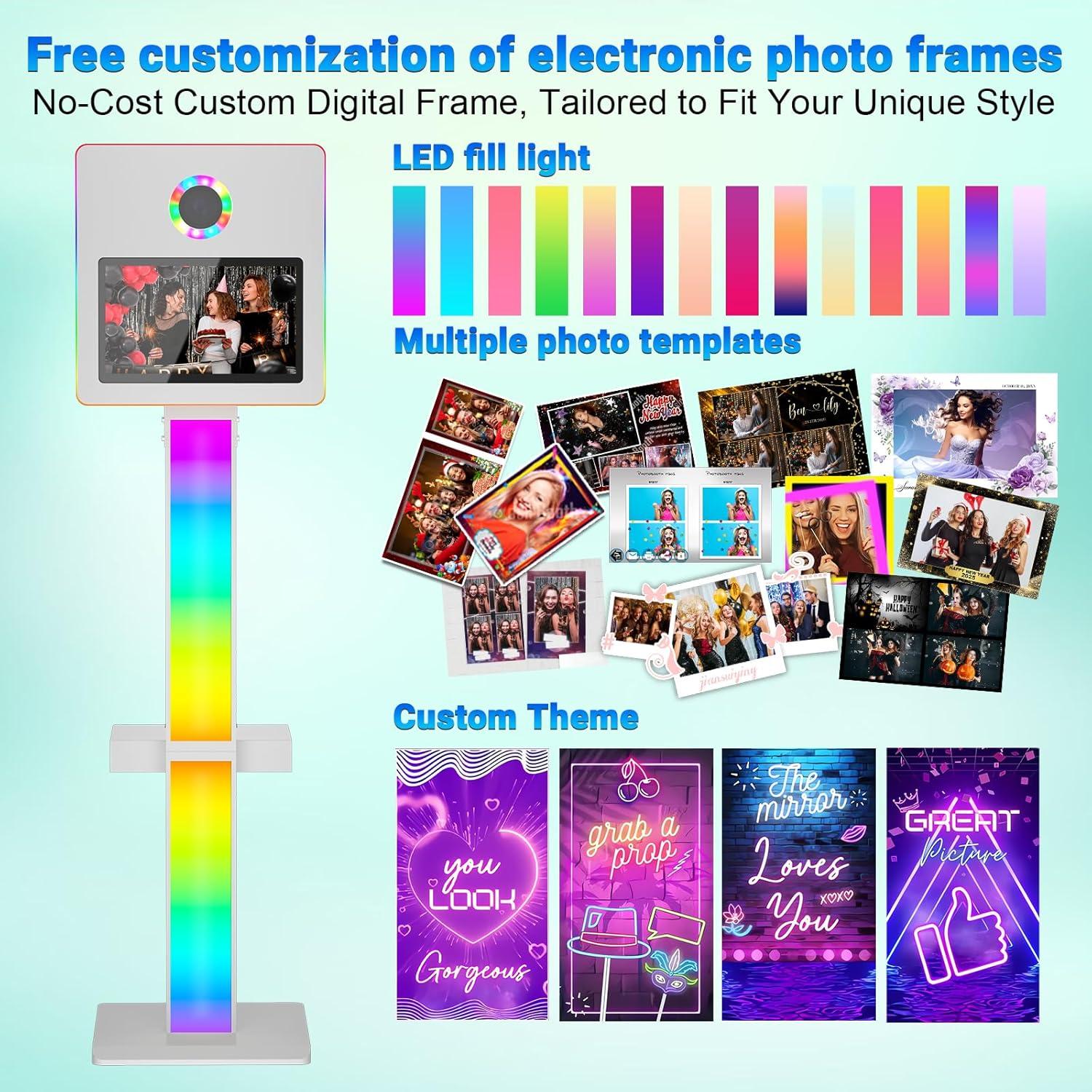 Cabina de Fotos Espejo Pikiu 15.6'' con Luz RGB y Estuche