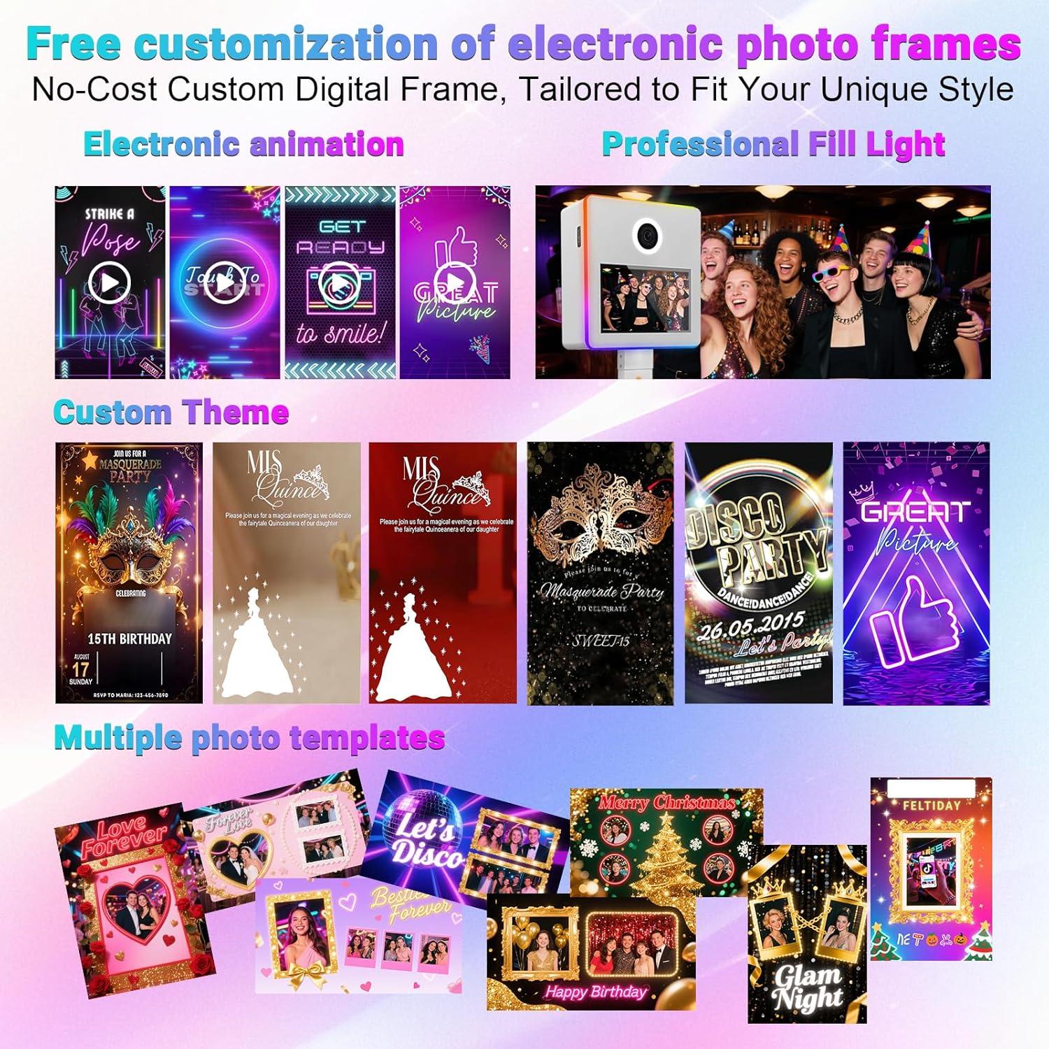 Cabina de Fotos Espejo Pikiu 15.6'' con Luz RGB y Estuche