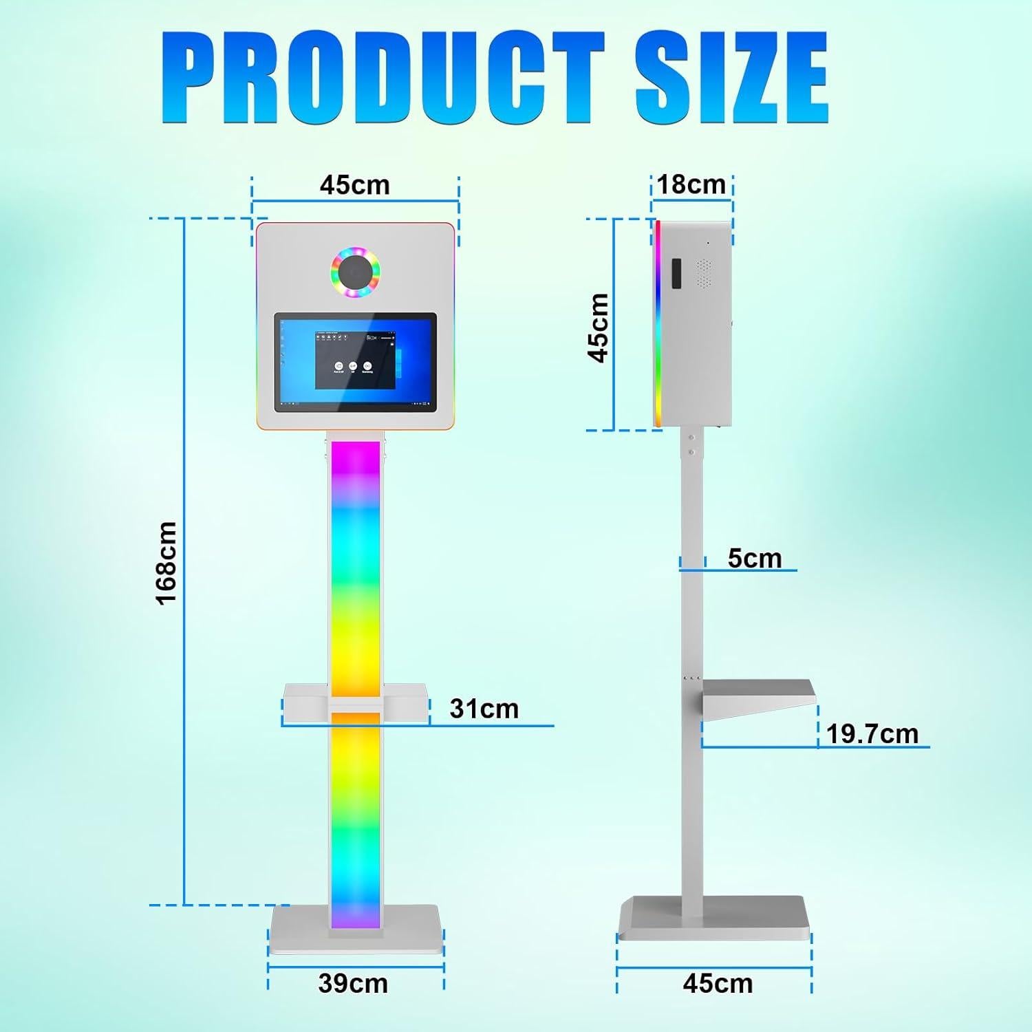 Cabina de Fotos Espejo Pikiu 15.6'' con Luz RGB y Estuche
