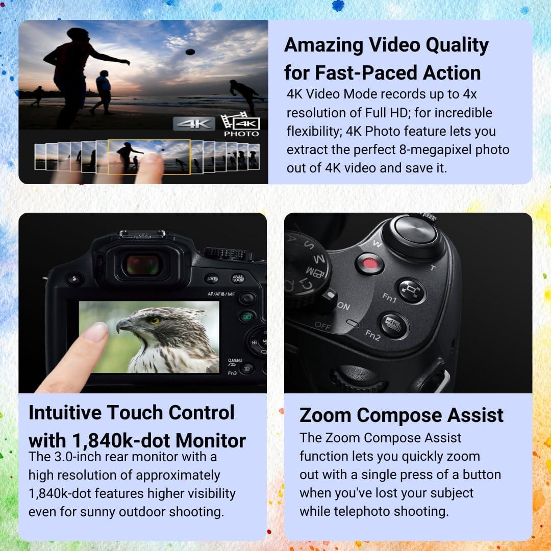 Cámara Compacta Panasonic LUMIX FZ80D 20-1200mm + Tarjeta 64GB