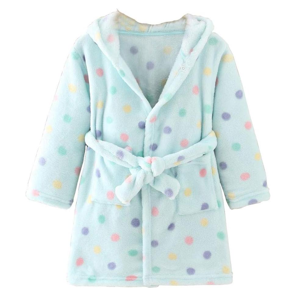 Bata de baño unisex para bebés 2T - Franela Azul