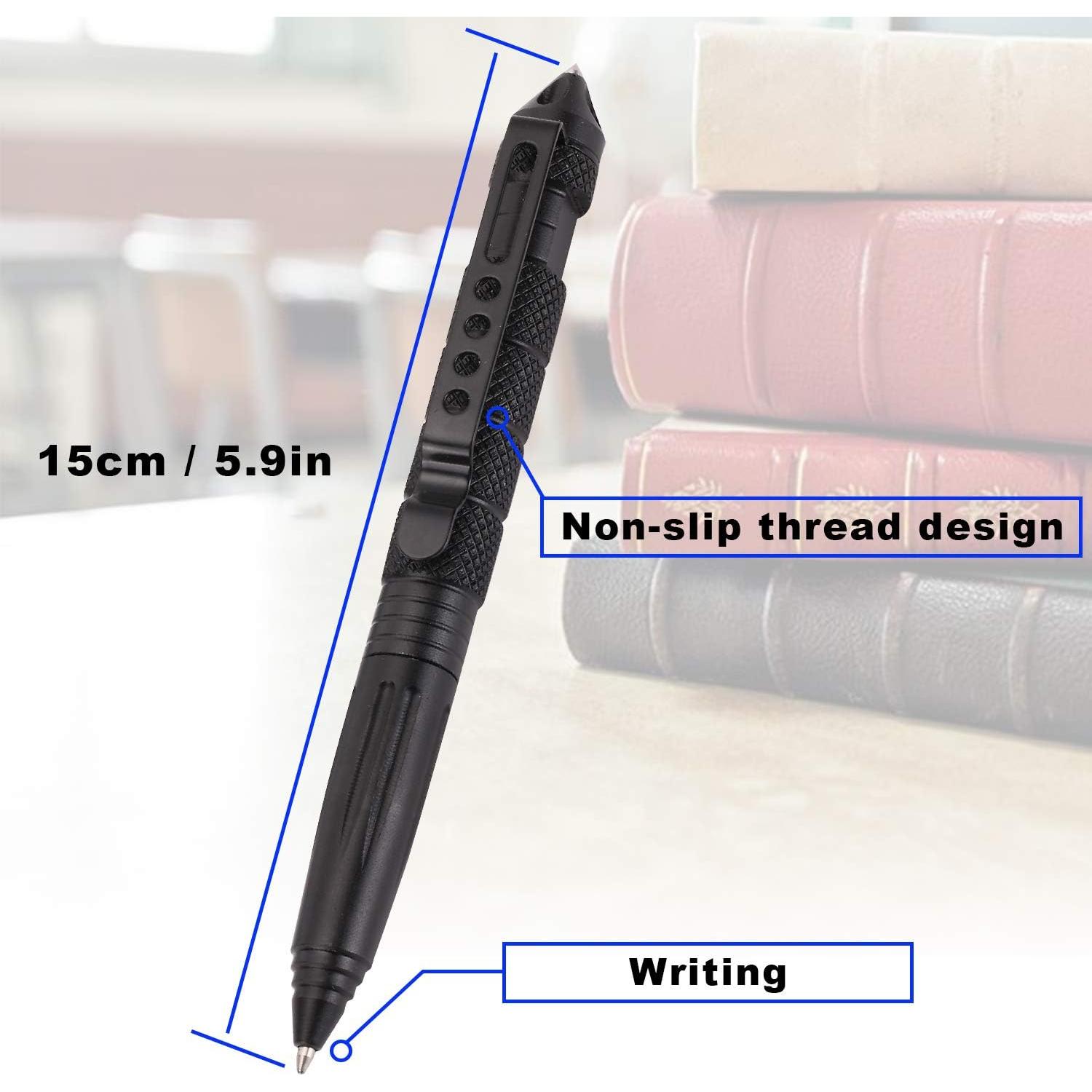 Juego de 2 Bolígrafos Tácticos Yizerel con 6 Recargas Negras