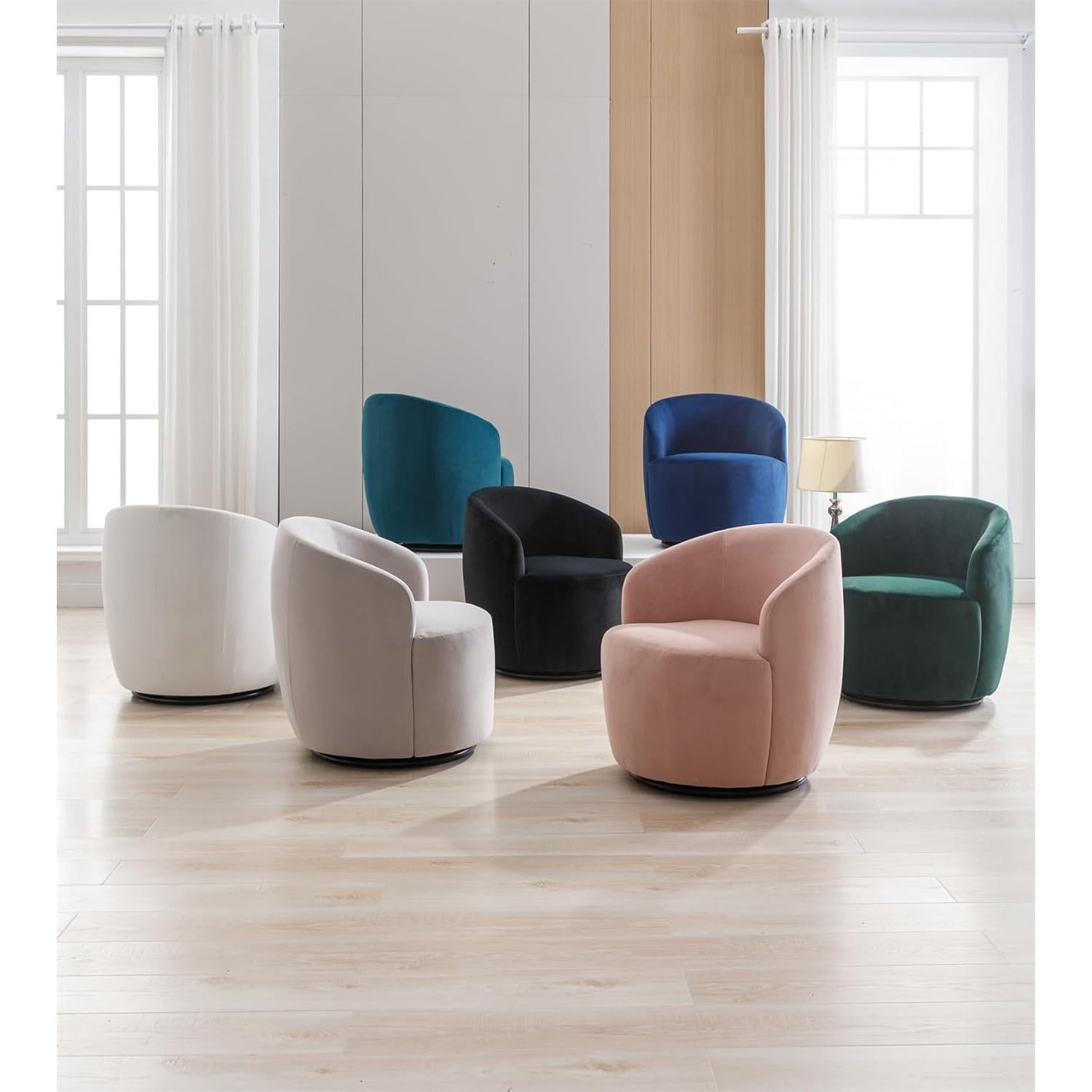 Silla de Acento Giratoria i-POOK Tapizada en Terciopelo Negro